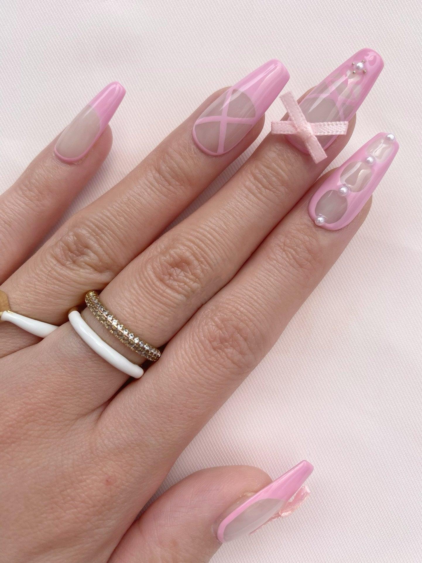 Ballet Dream - GO2NAIL LONG SQUARE PressOnNails