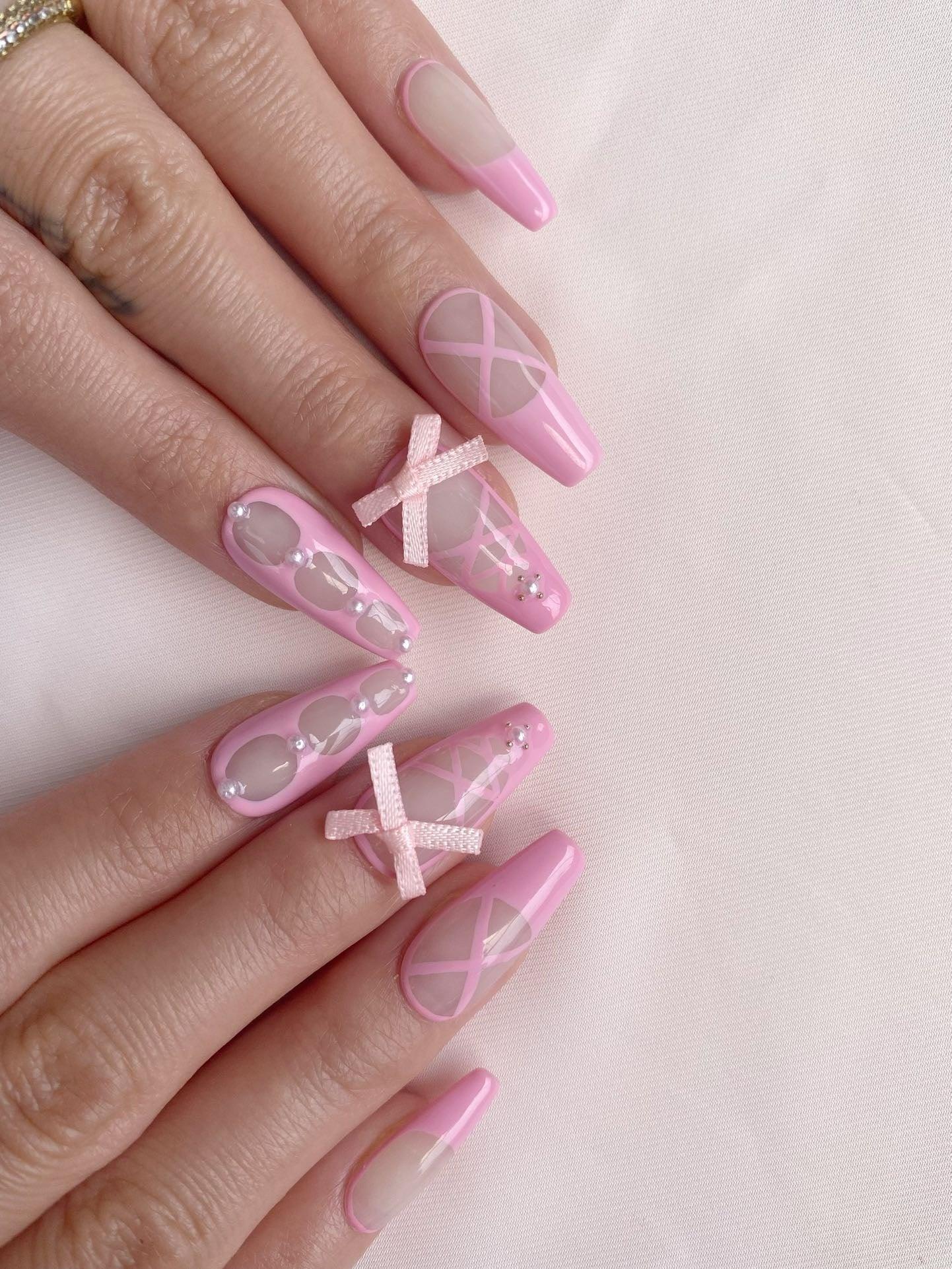 Ballet Dream - GO2NAIL LONG SQUARE PressOnNails