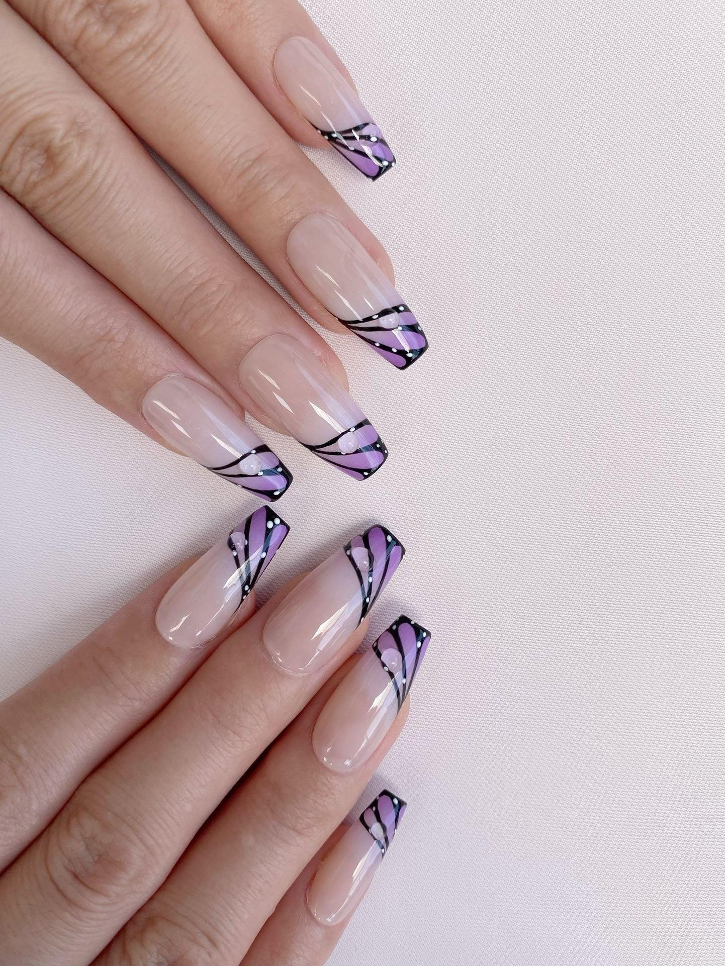 ButterflyElegance - GO2NAIL LONG COFFIN PressOnNails