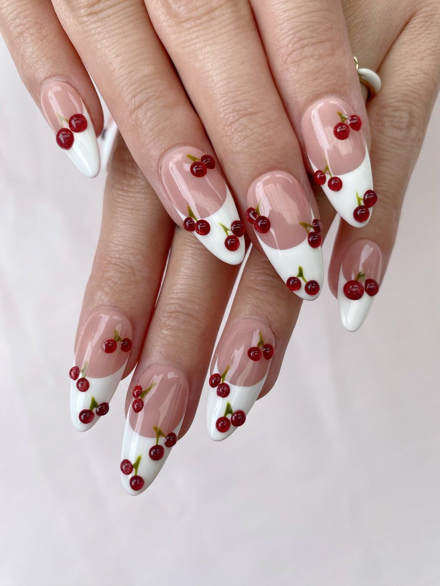 Cherry French - GO2NAIL MEDIUM ALMOND PressOnNails