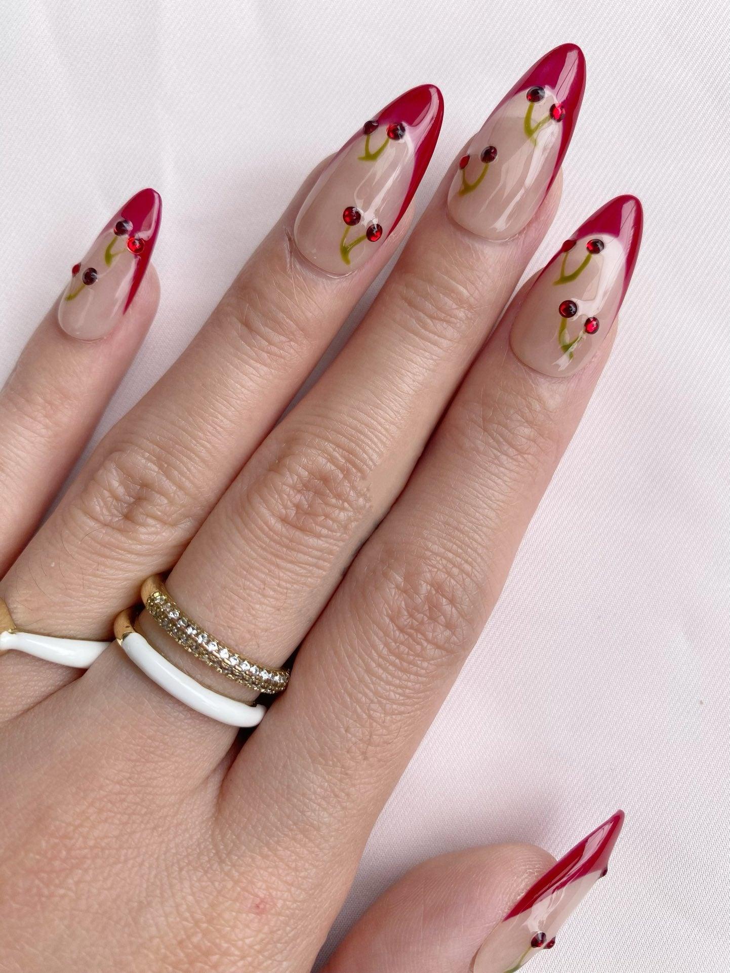 Cherry Sweet - GO2NAIL MEDIUM ALMOND PressOnNails