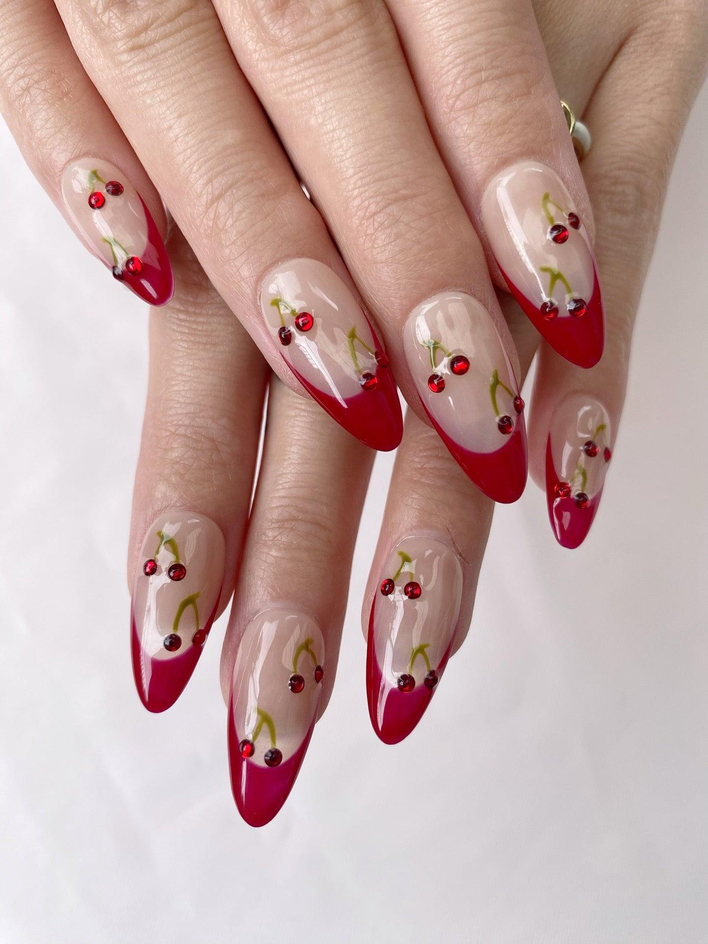 Cherry Sweet - GO2NAIL MEDIUM ALMOND PressOnNails