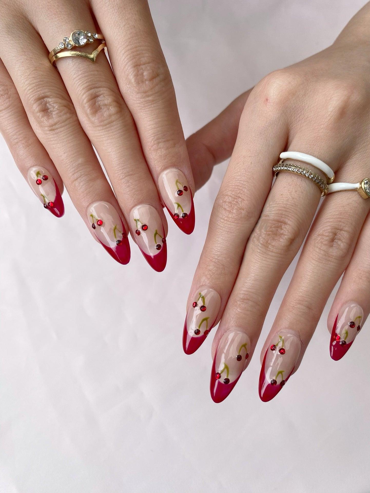 Cherry Sweet - GO2NAIL MEDIUM ALMOND PressOnNails