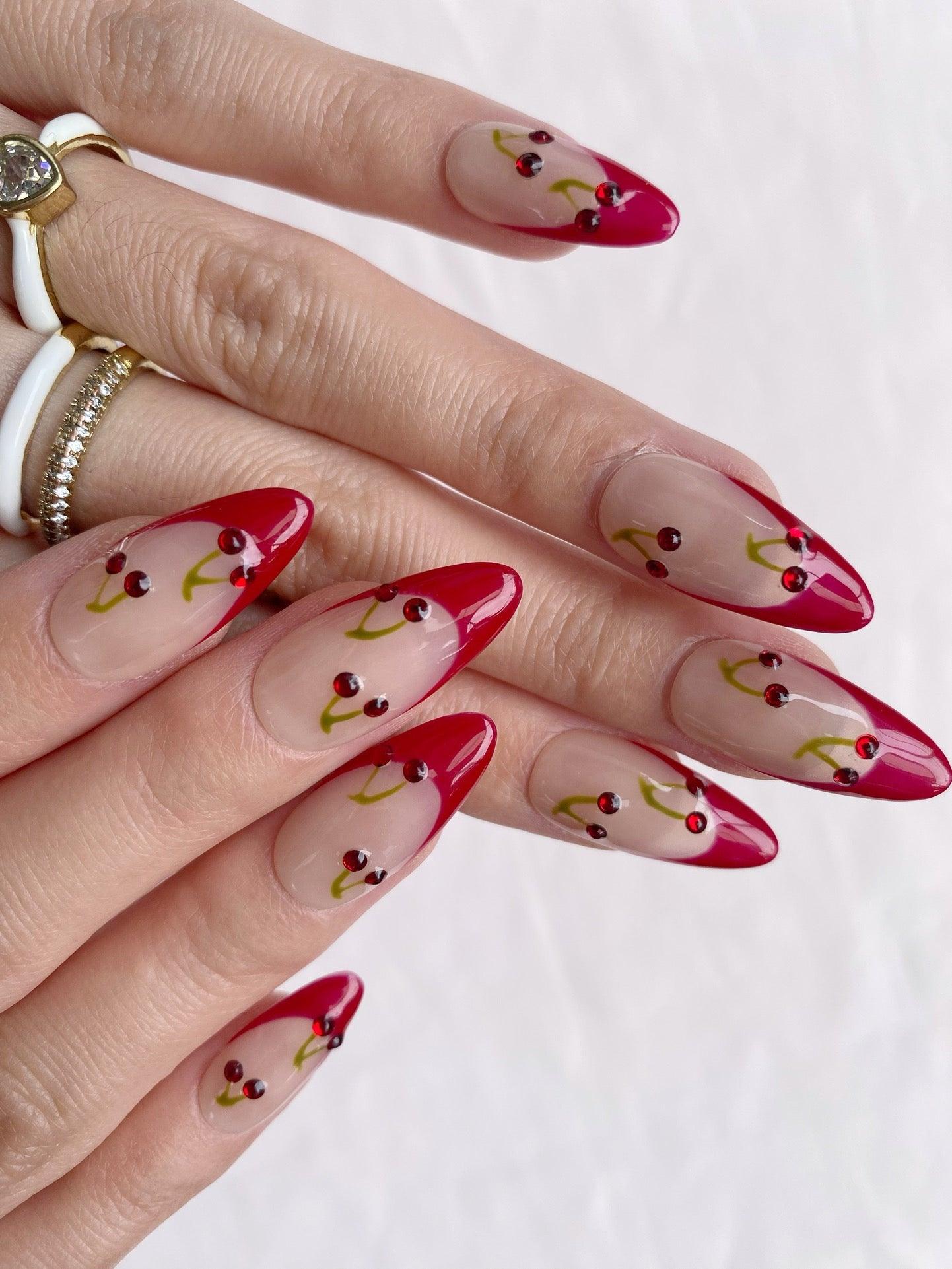 Cherry Sweet - GO2NAIL MEDIUM ALMOND PressOnNails