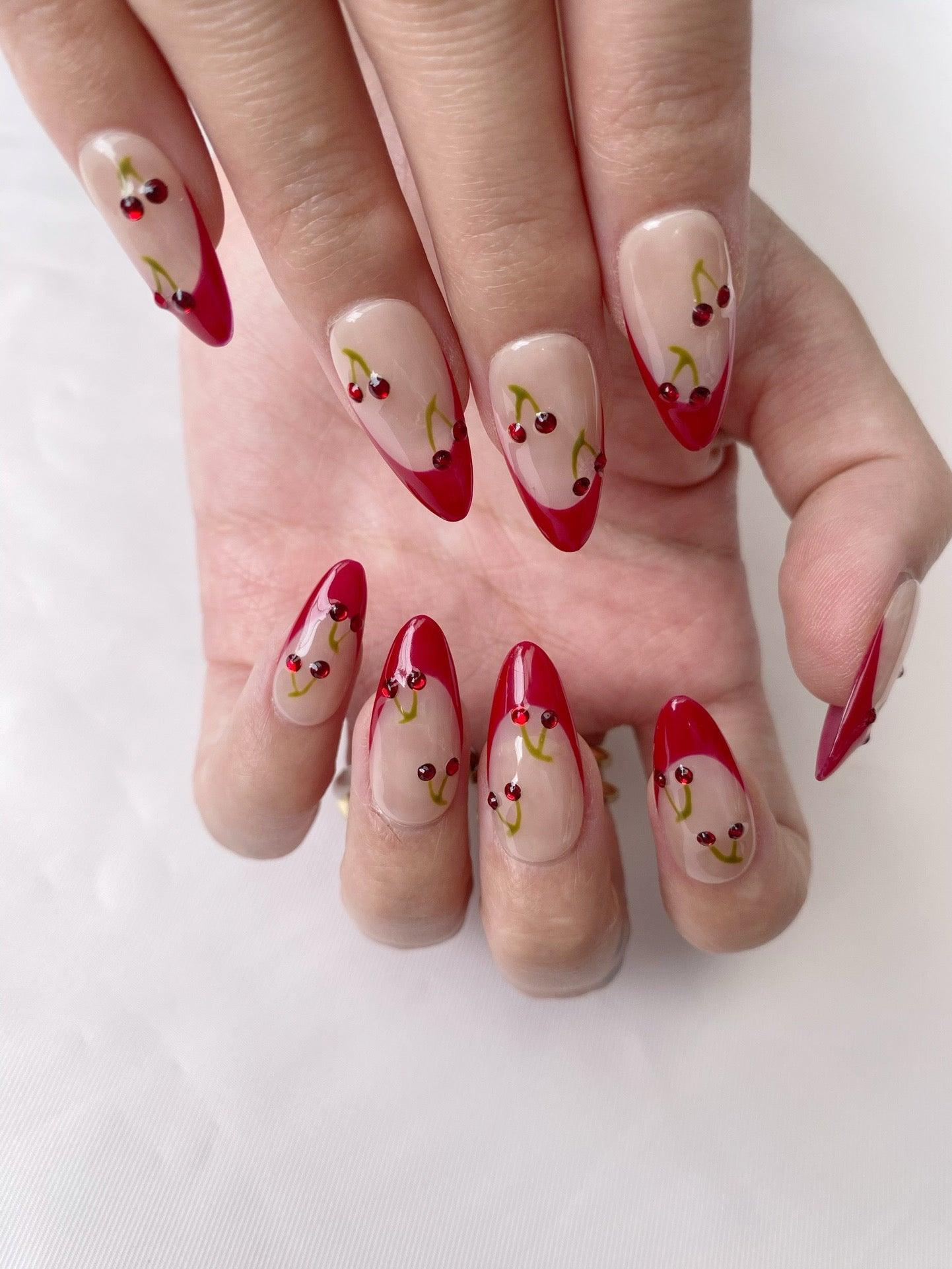 Cherry Sweet - GO2NAIL MEDIUM ALMOND PressOnNails