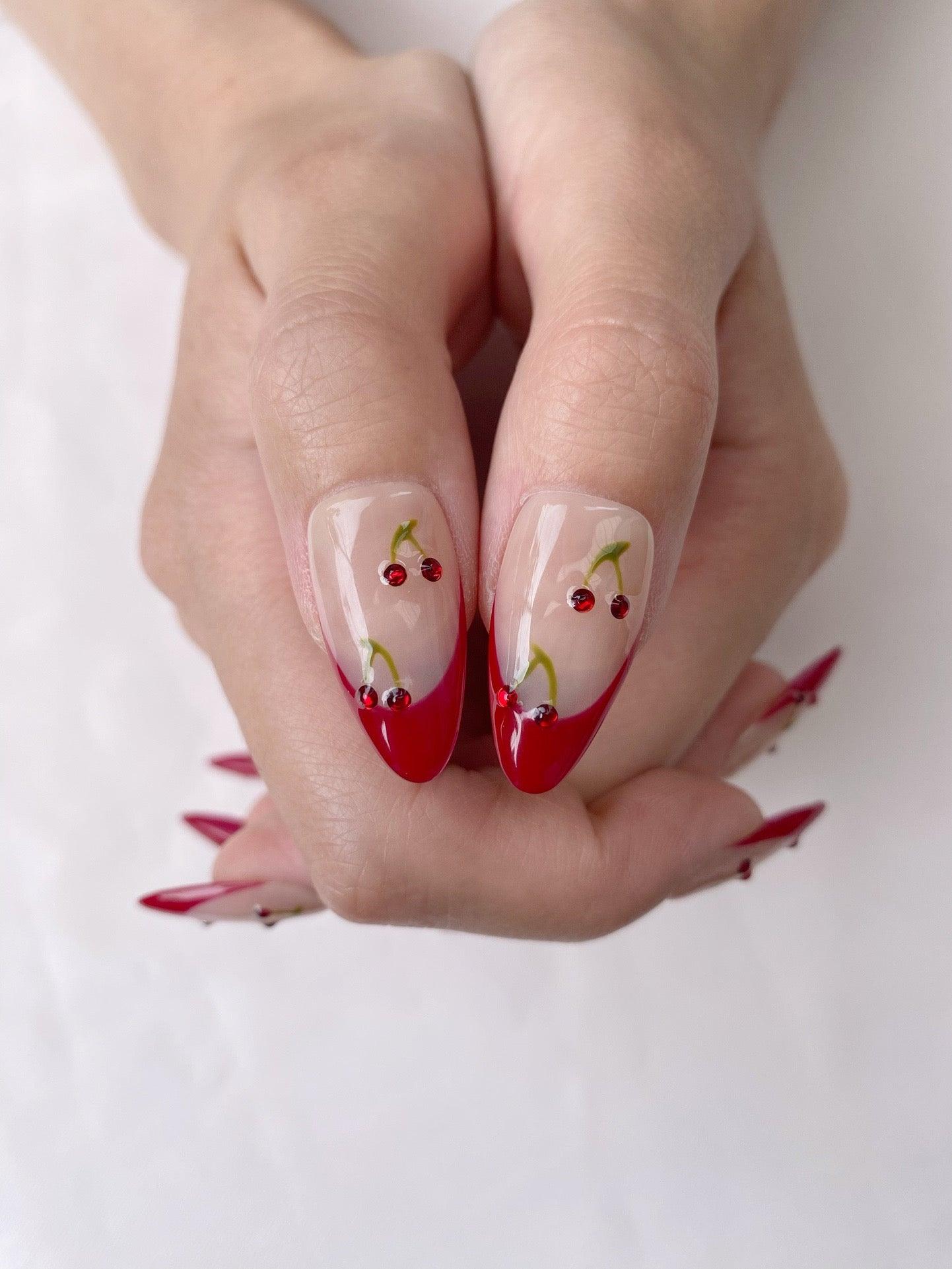 Cherry Sweet - GO2NAIL MEDIUM ALMOND PressOnNails