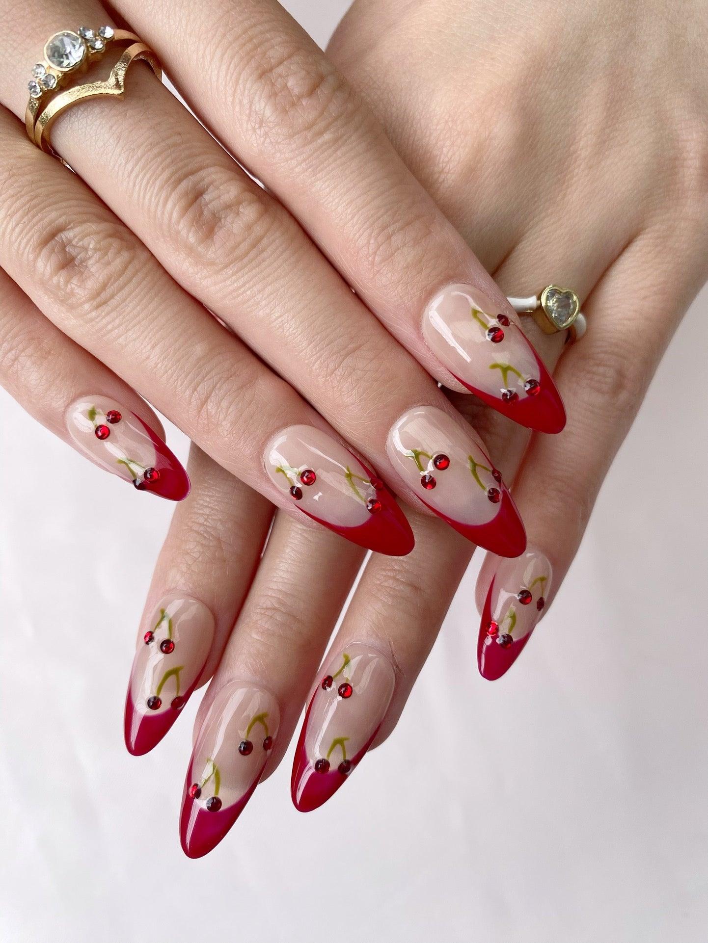 Cherry Sweet - GO2NAIL MEDIUM ALMOND PressOnNails