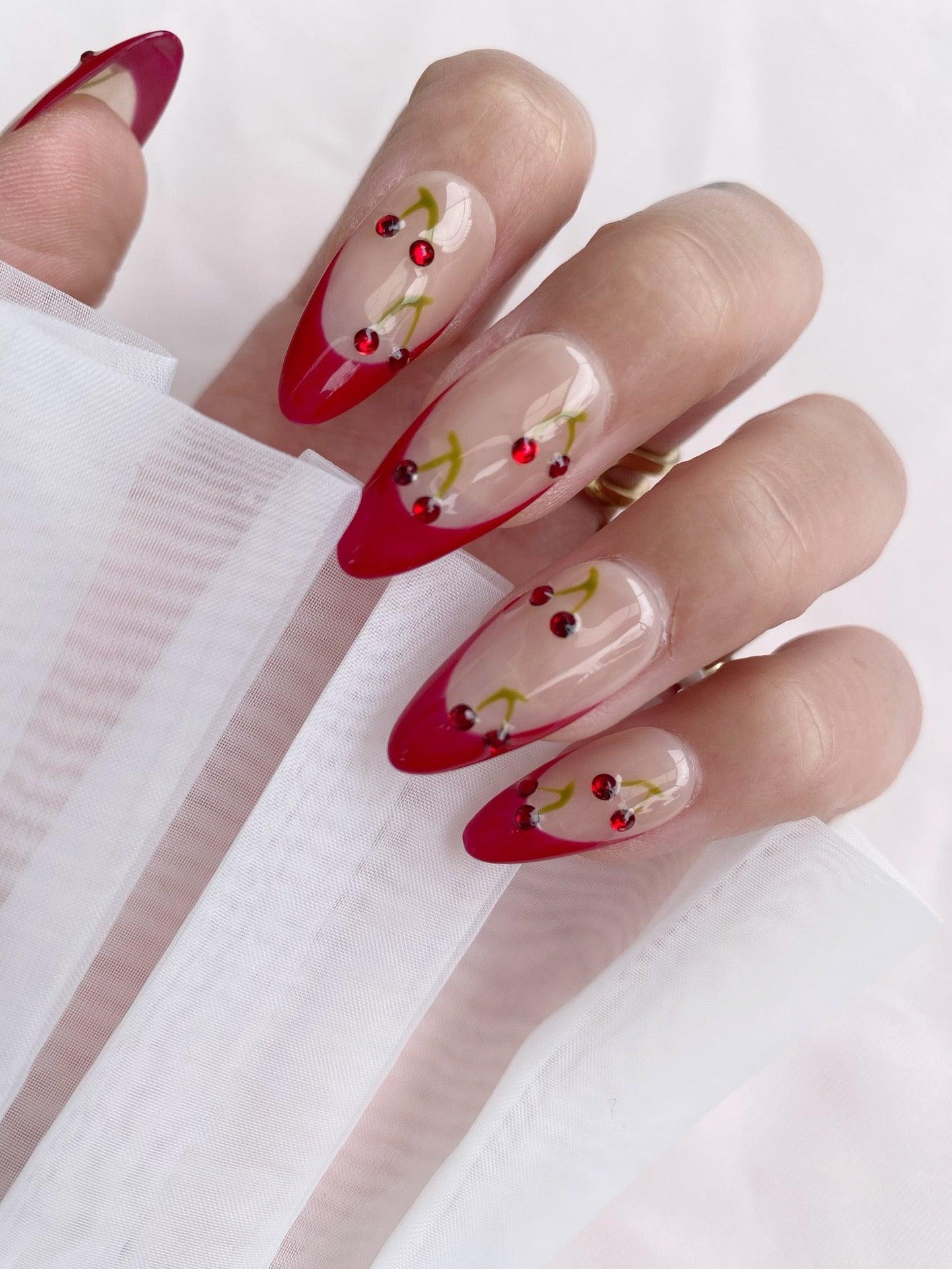 Cherry Sweet - GO2NAIL MEDIUM ALMOND PressOnNails