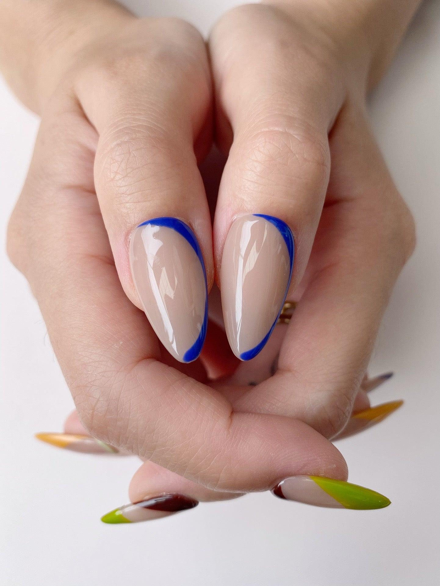 ColorBlockChic - GO2NAIL LONG ALMOND PressOnNails