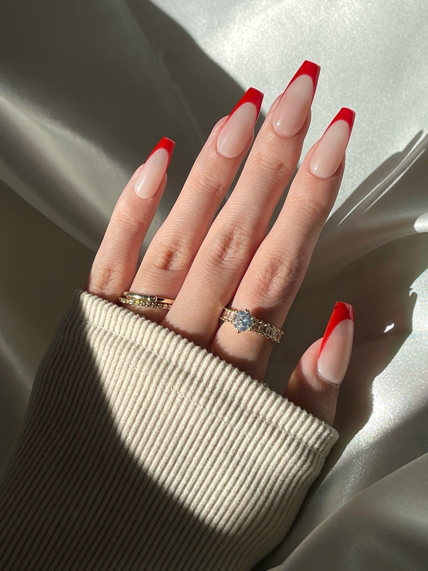 Fiery Kiss - GO2NAIL LONG COFFIN PressOnNails