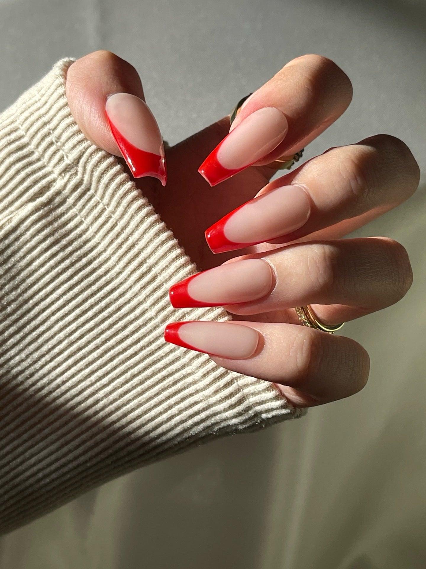 Fiery Kiss - GO2NAIL LONG COFFIN PressOnNails