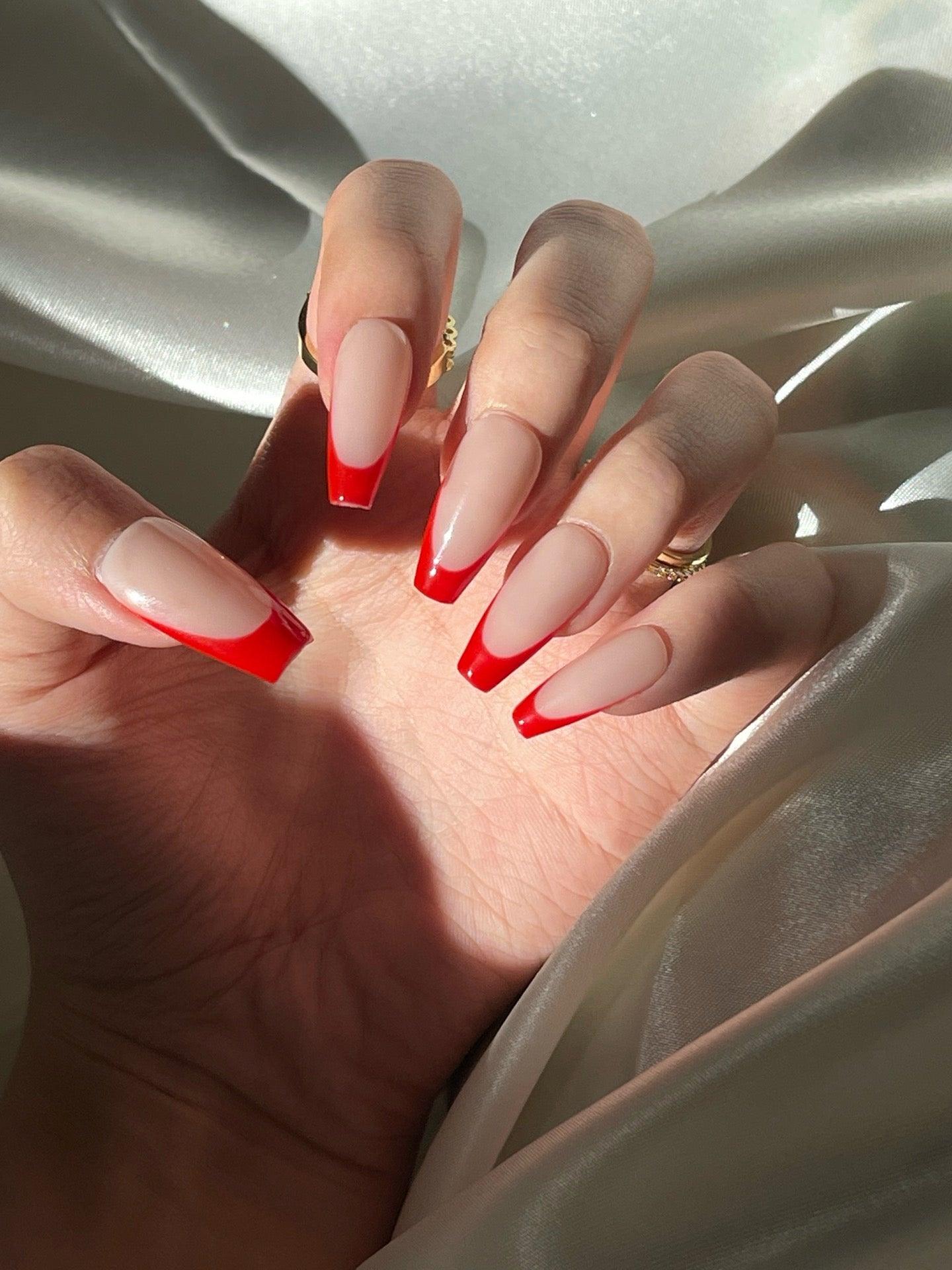 Fiery Kiss - GO2NAIL LONG COFFIN PressOnNails
