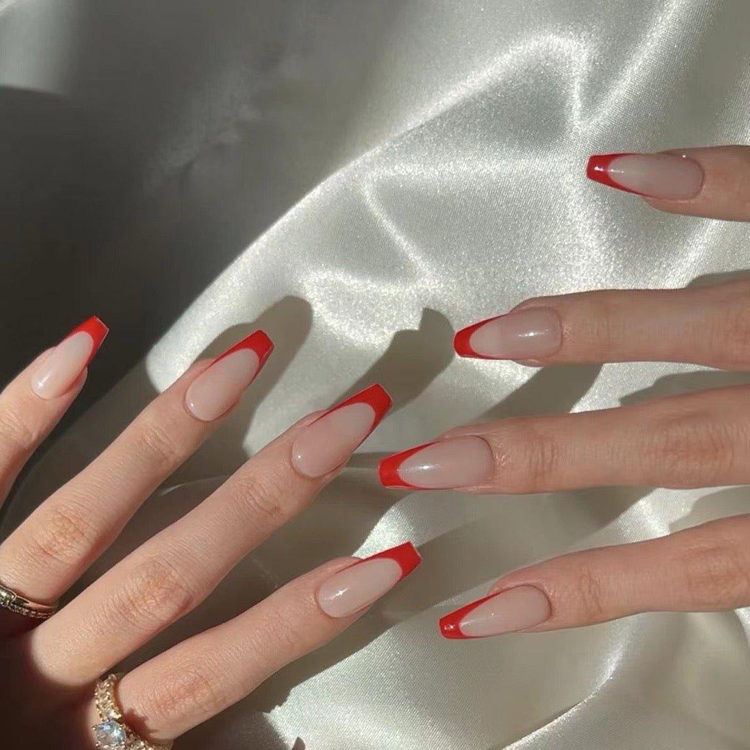 Fiery Kiss - GO2NAIL LONG COFFIN PressOnNails