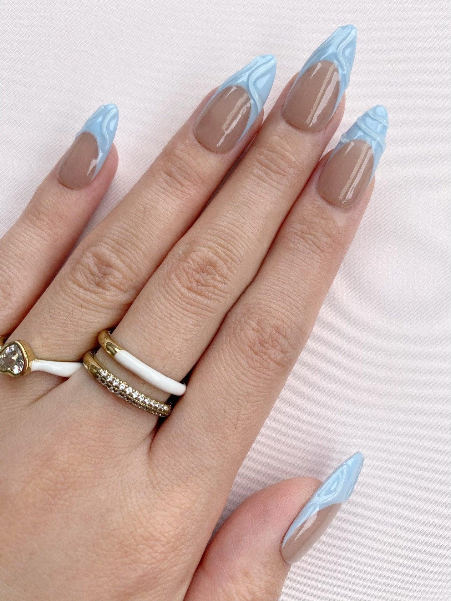 Ice Dream - GO2NAIL MEDIUM ALMOND PressOnNails