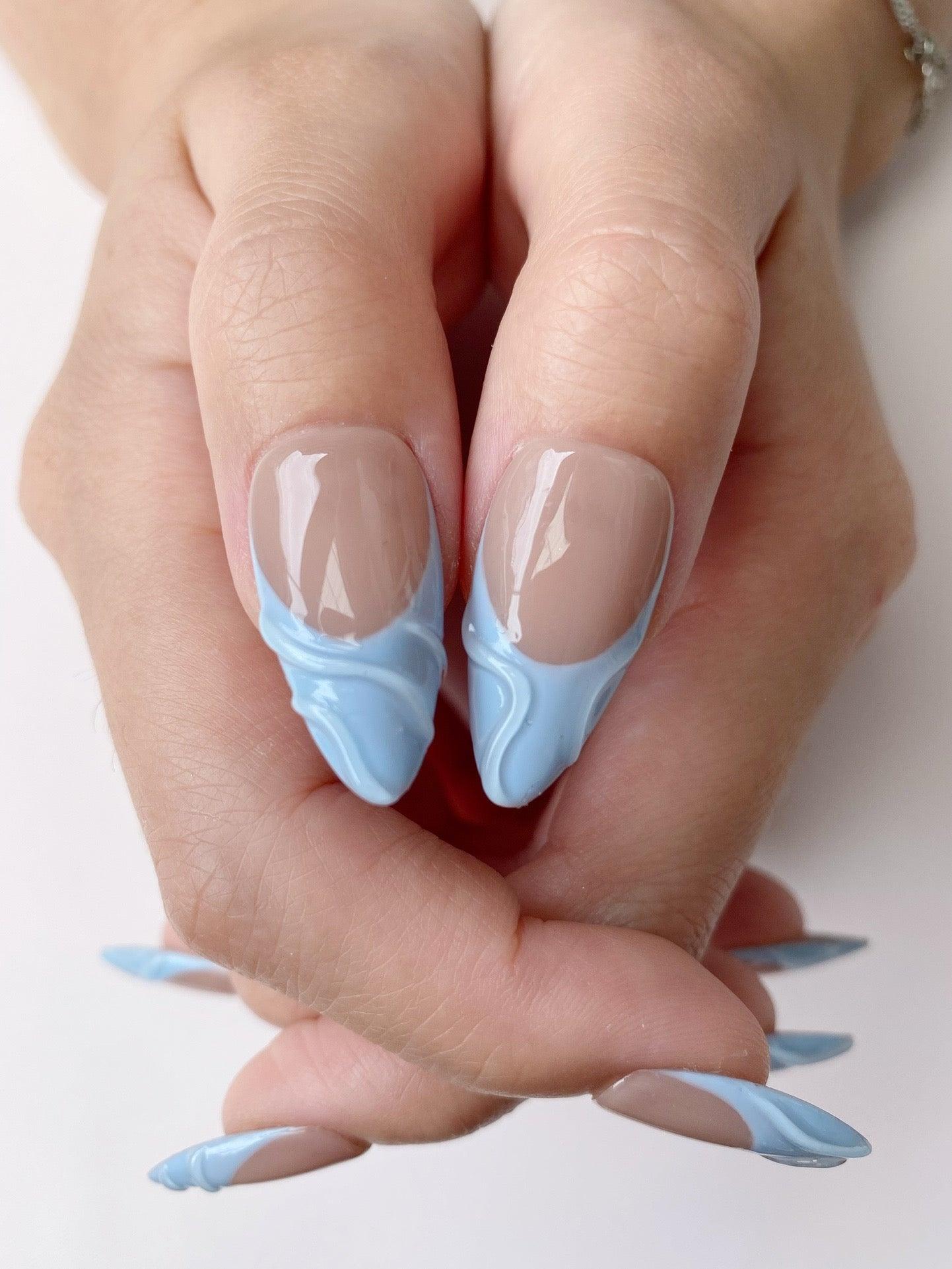 Ice Dream - GO2NAIL MEDIUM ALMOND PressOnNails