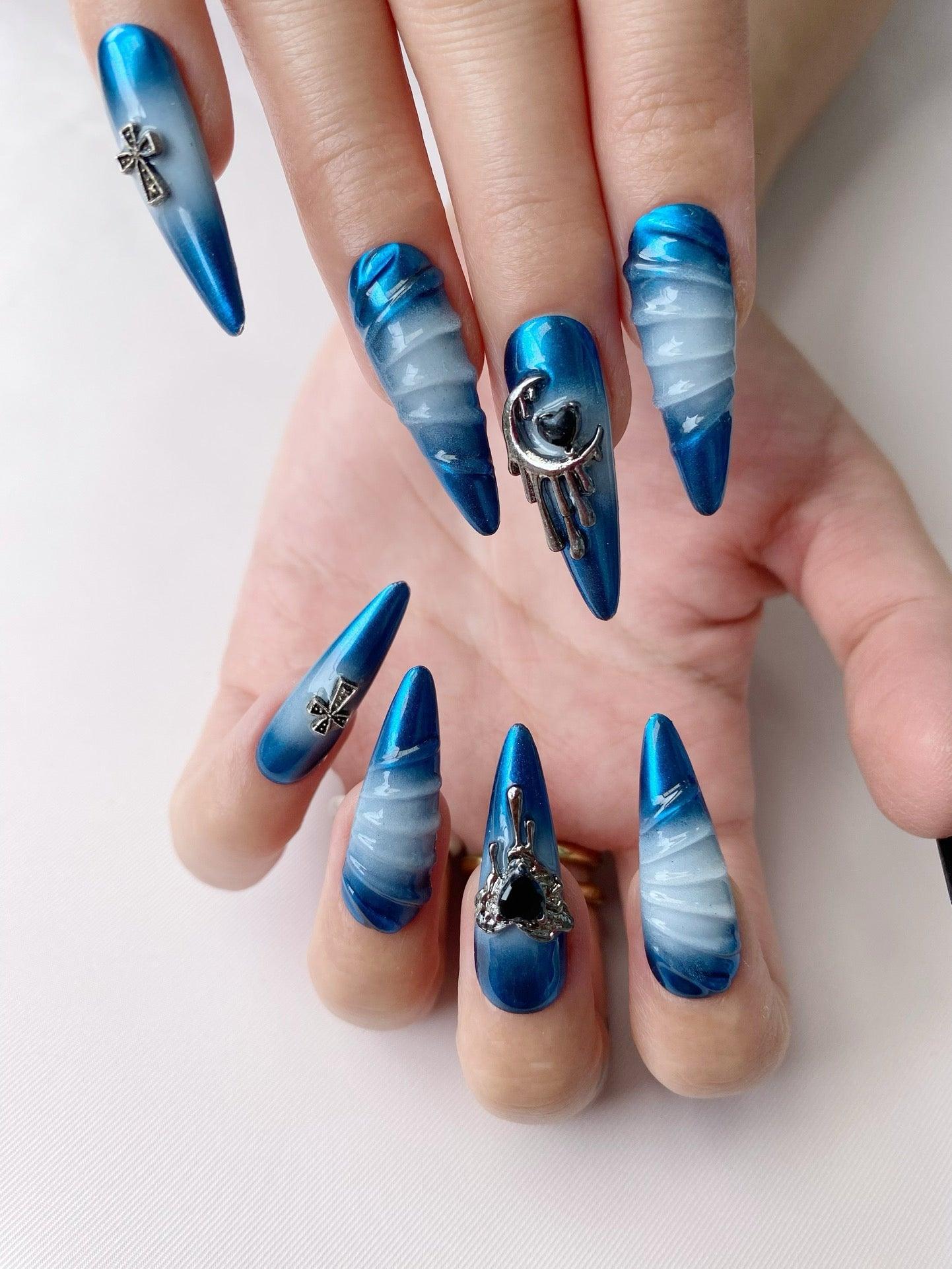 Midnight Dance - GO2NAIL LONG EXTRA LONG PressOnNails