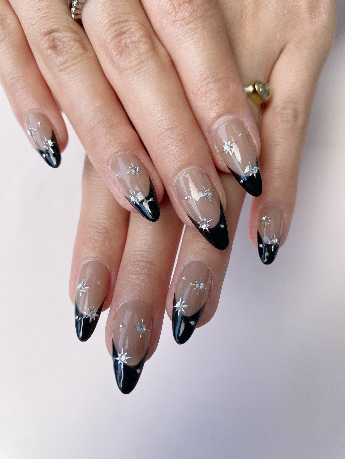 Night Star - GO2NAIL MEDIUM ALMOND PressOnNails