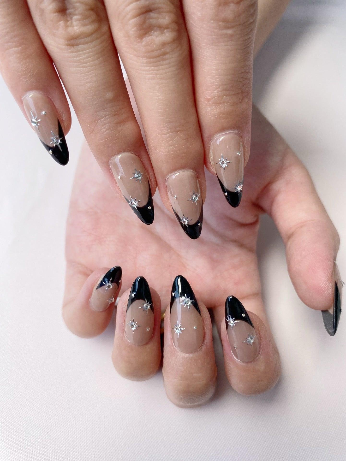 Night Star - GO2NAIL MEDIUM ALMOND PressOnNails