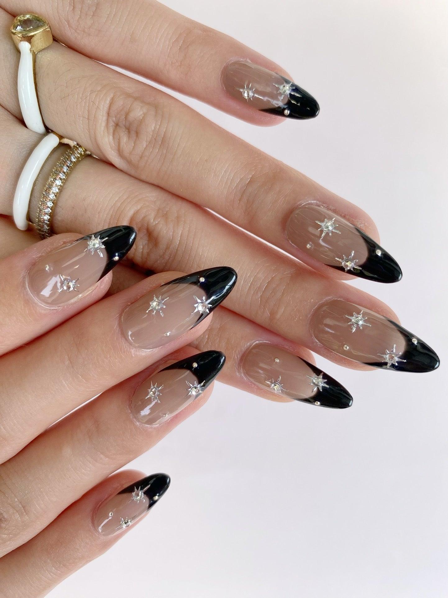 Night Star - GO2NAIL MEDIUM ALMOND PressOnNails