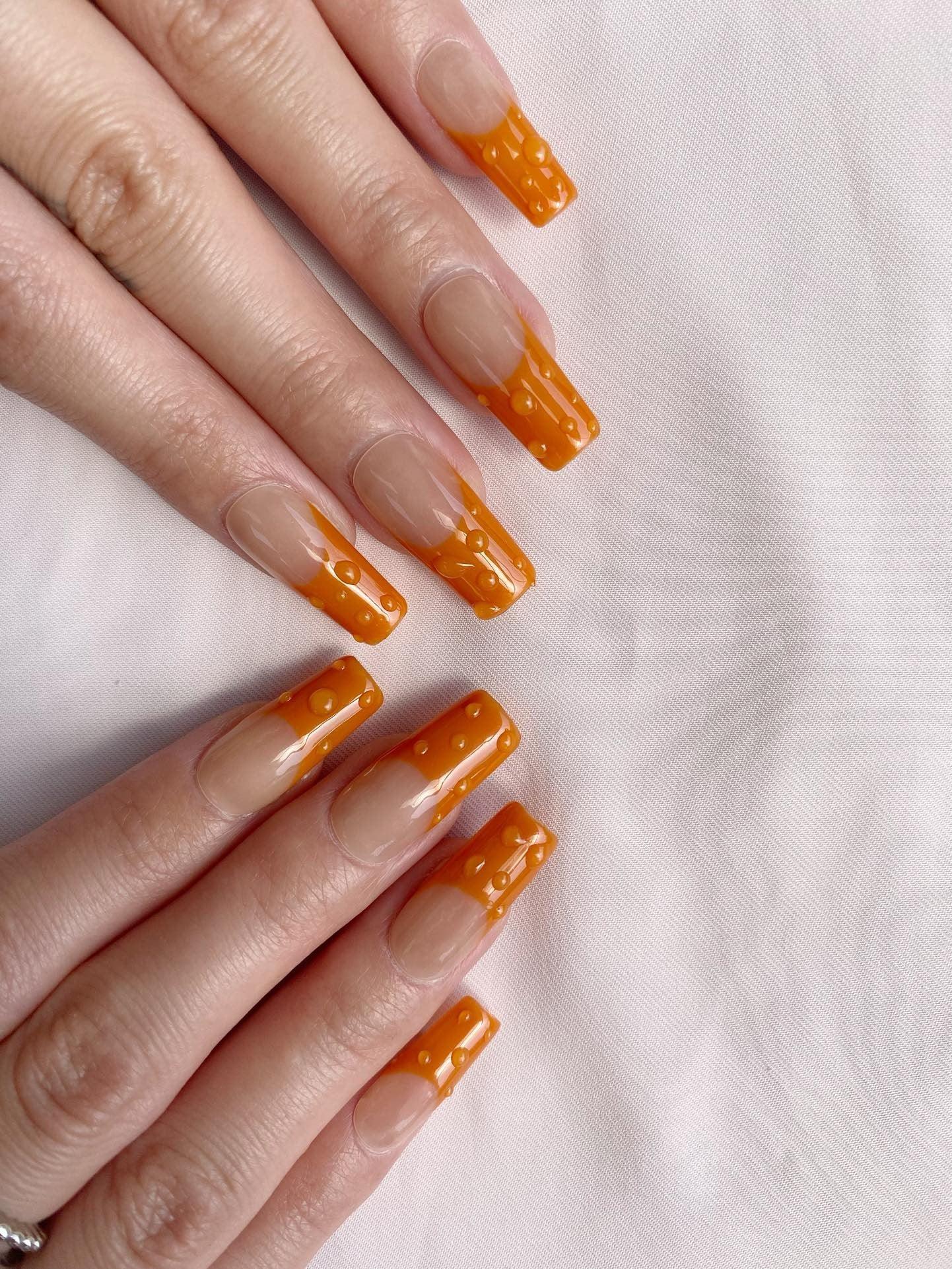 Orange Rhythm - GO2NAIL LONG SQUARE PressOnNails
