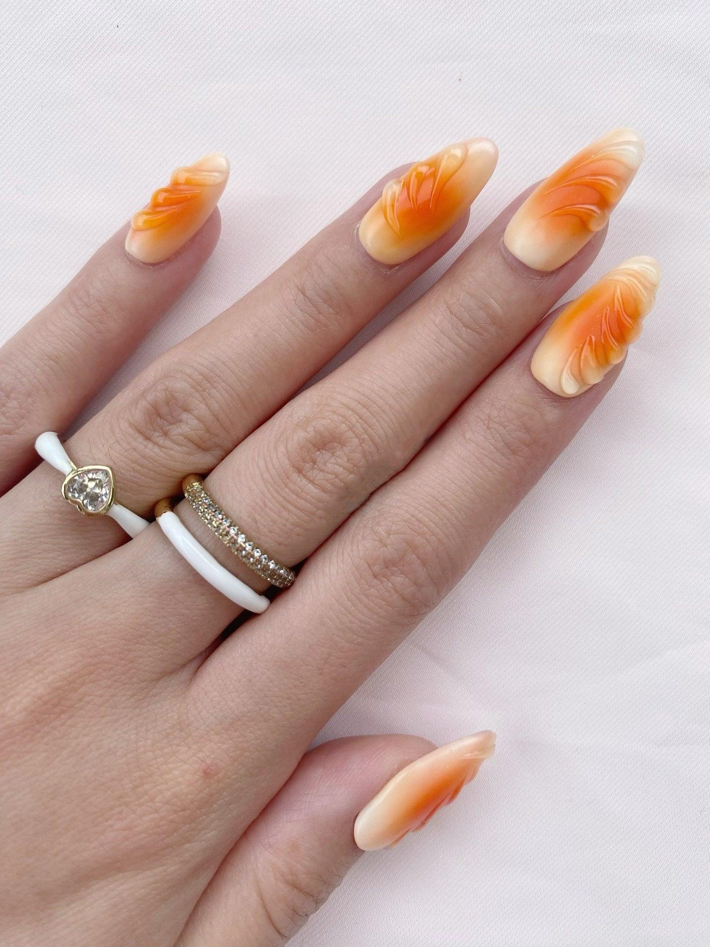 Petal Dance - GO2NAIL MEDIUM ALMOND PressOnNails