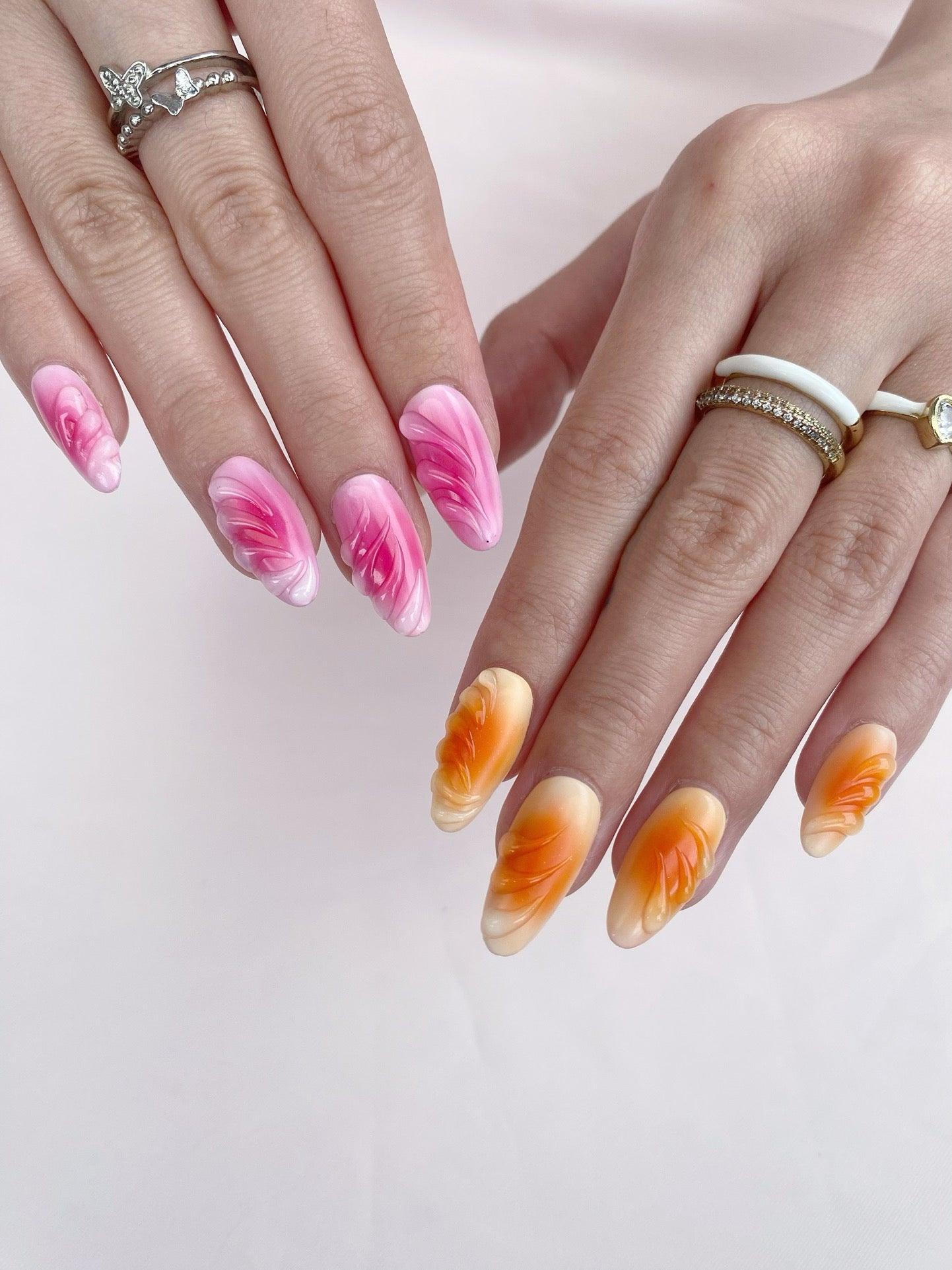 Petal Dance - GO2NAIL MEDIUM ALMOND PressOnNails