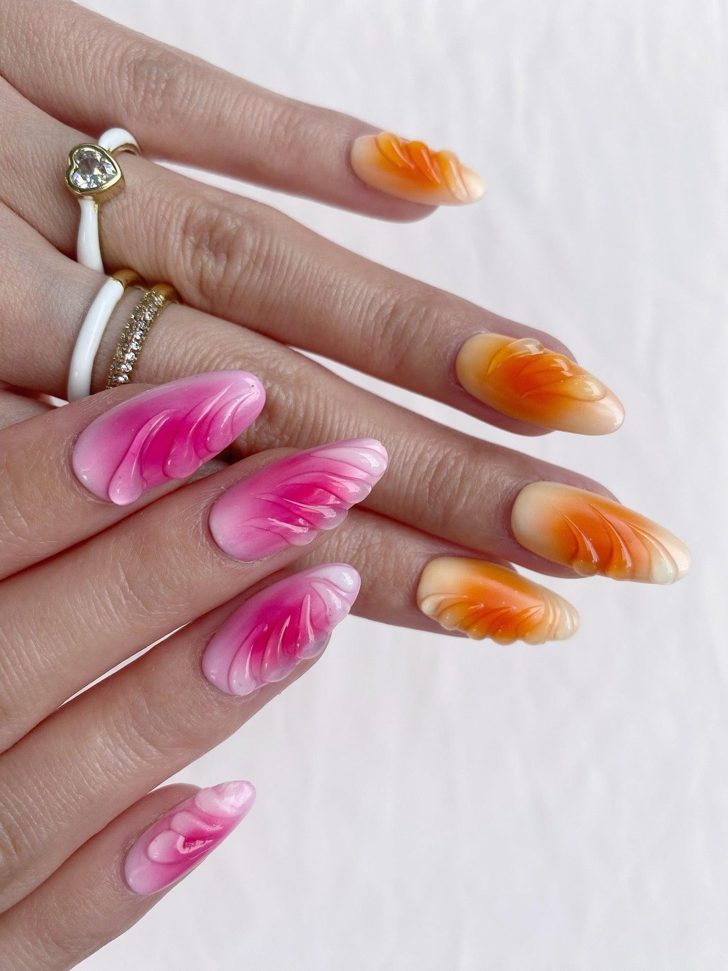 Petal Dance - GO2NAIL MEDIUM ALMOND PressOnNails