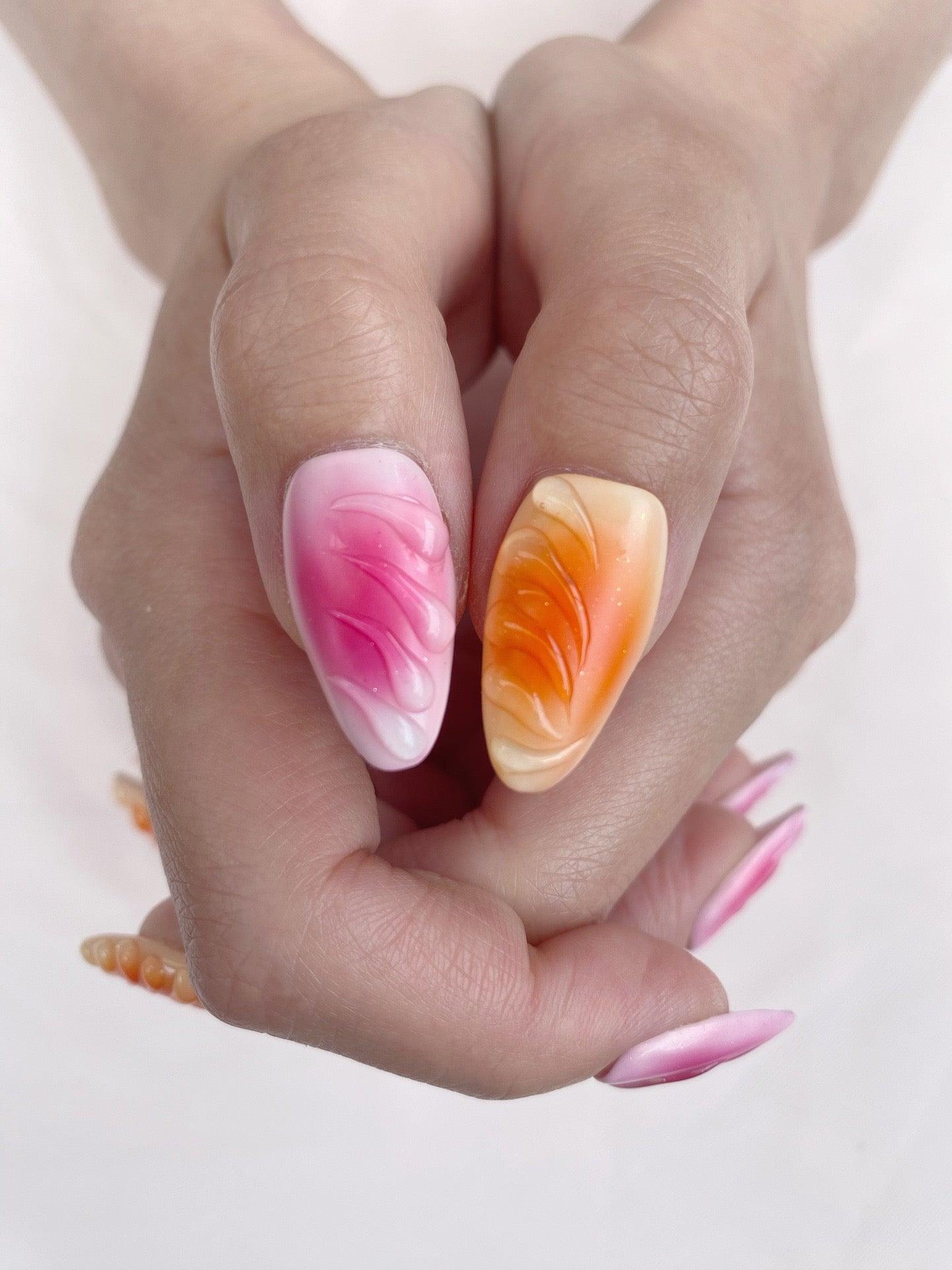 Petal Dance - GO2NAIL MEDIUM ALMOND PressOnNails