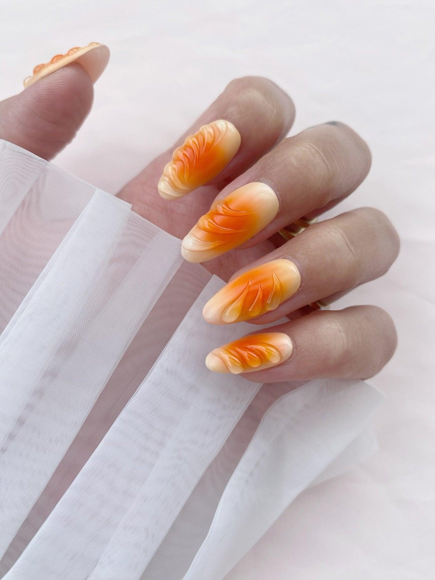 Petal Dance - GO2NAIL MEDIUM ALMOND PressOnNails