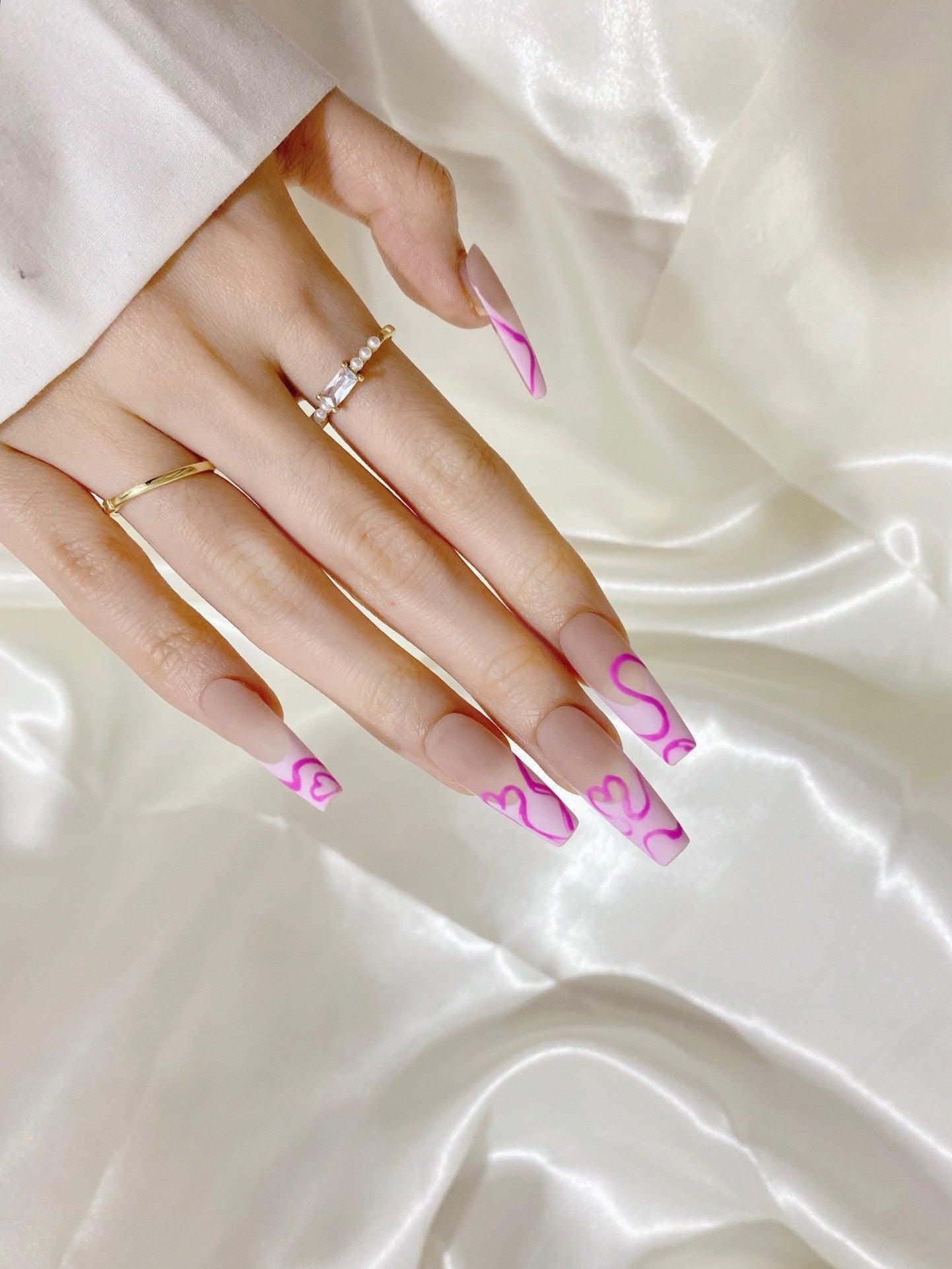 Pink Love - GO2NAIL LONG SQUARE PressOnNails