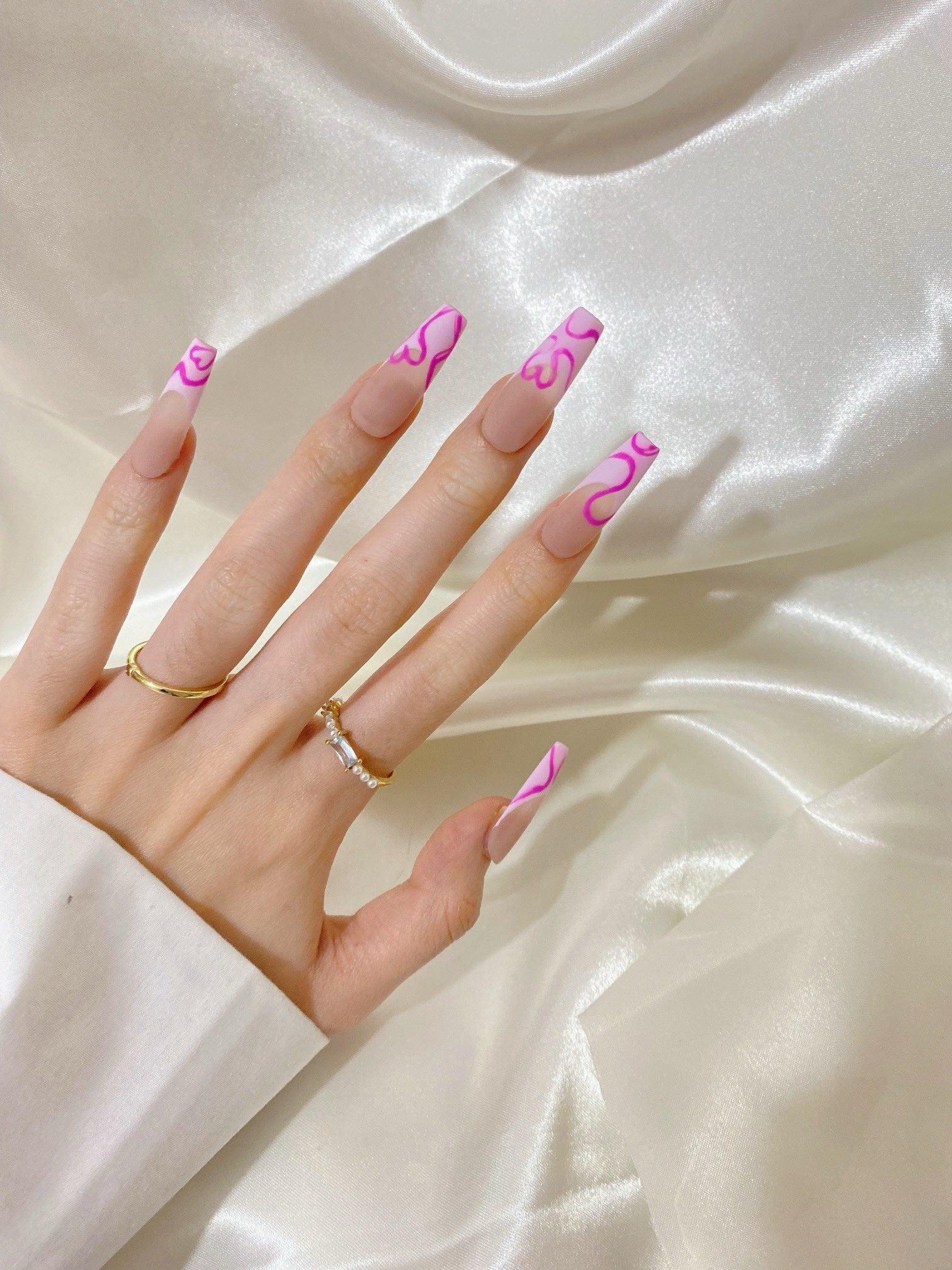 Pink Love - GO2NAIL LONG SQUARE PressOnNails