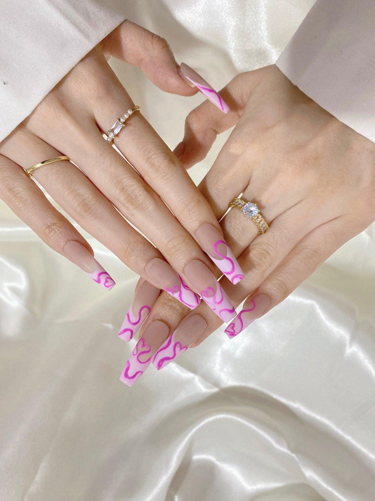 Pink Love - GO2NAIL LONG SQUARE PressOnNails