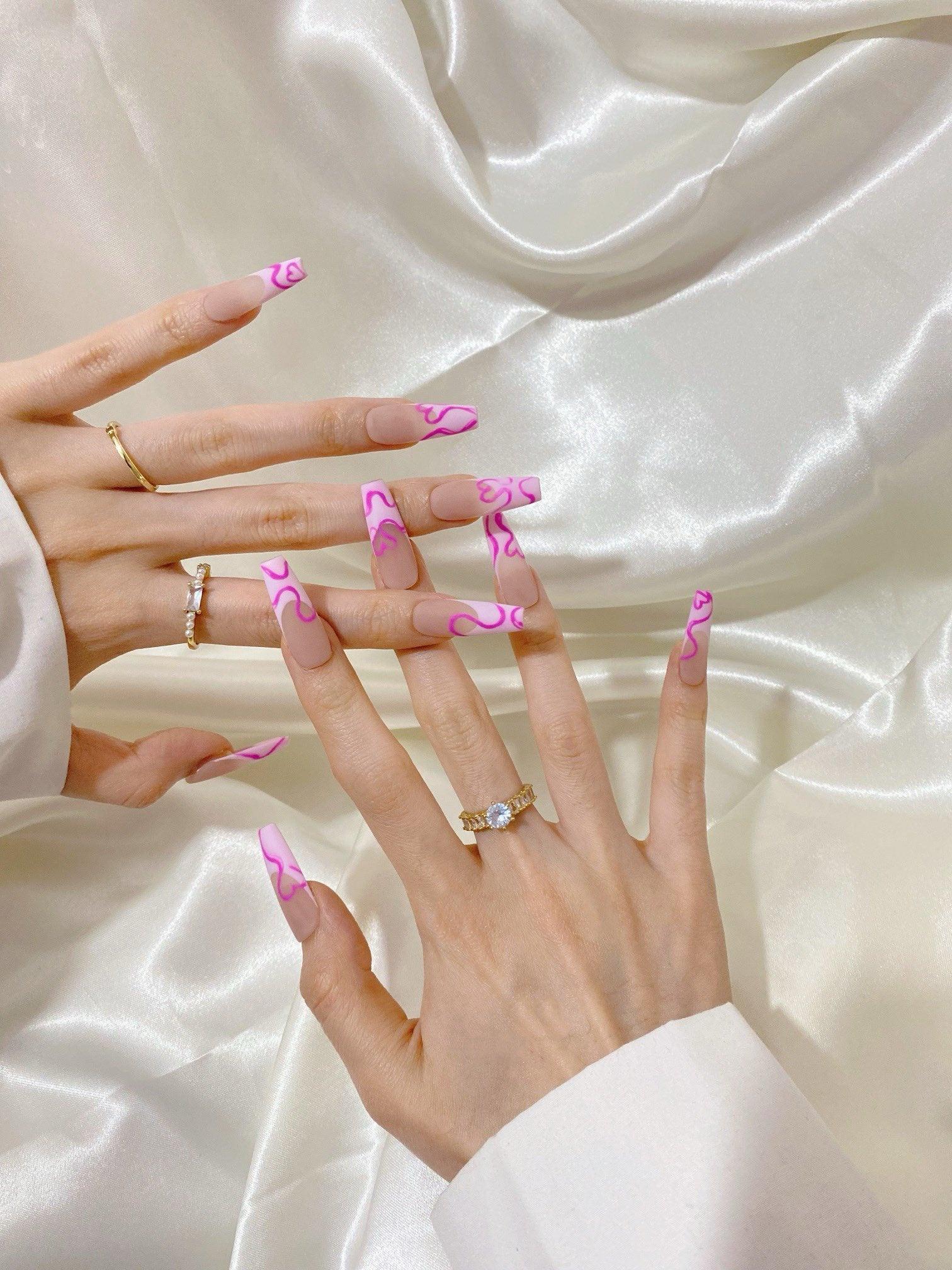 Pink Love - GO2NAIL LONG SQUARE PressOnNails