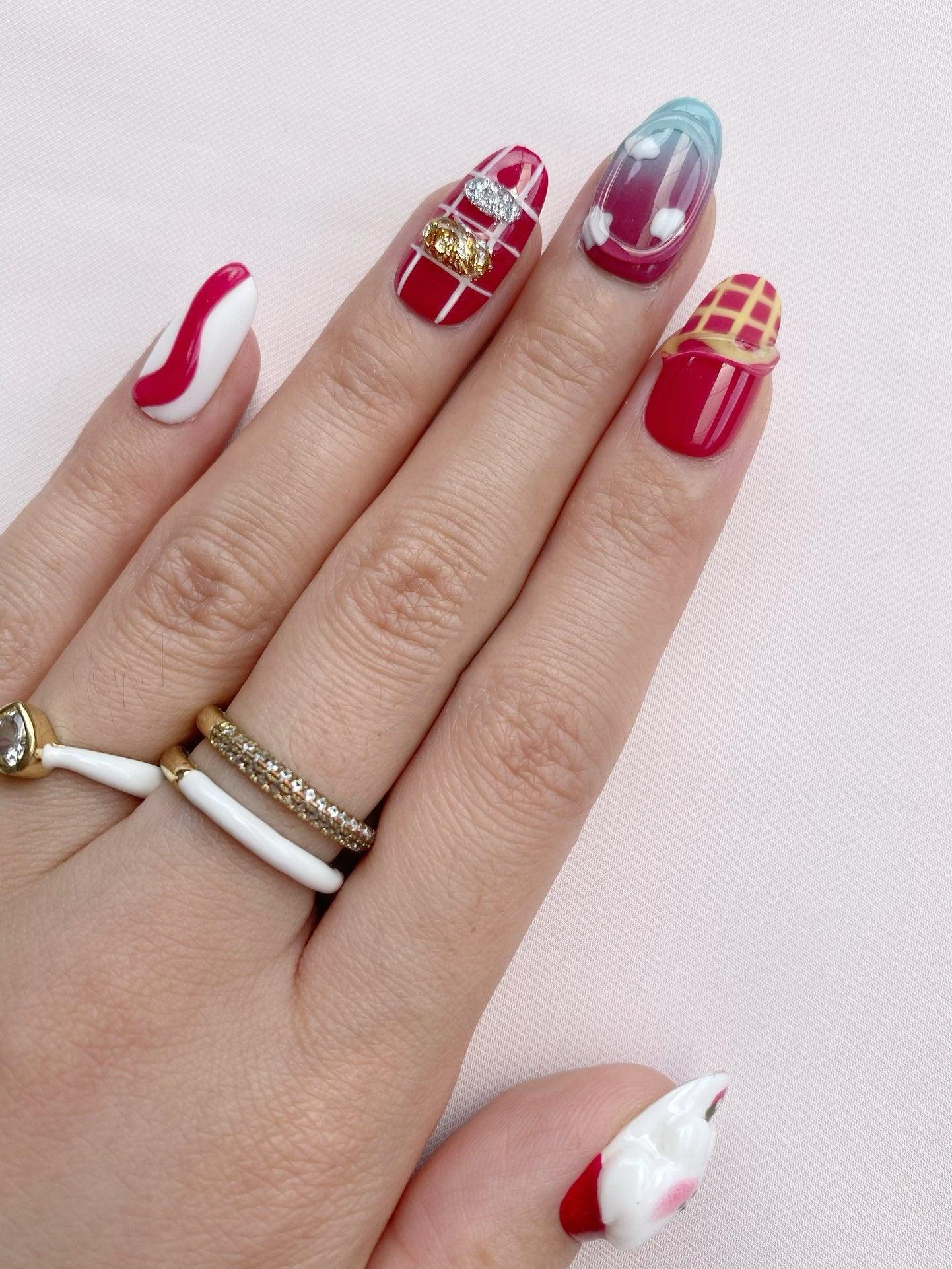 Playful Hues - GO2NAIL SHORT ALMOND PressOnNails