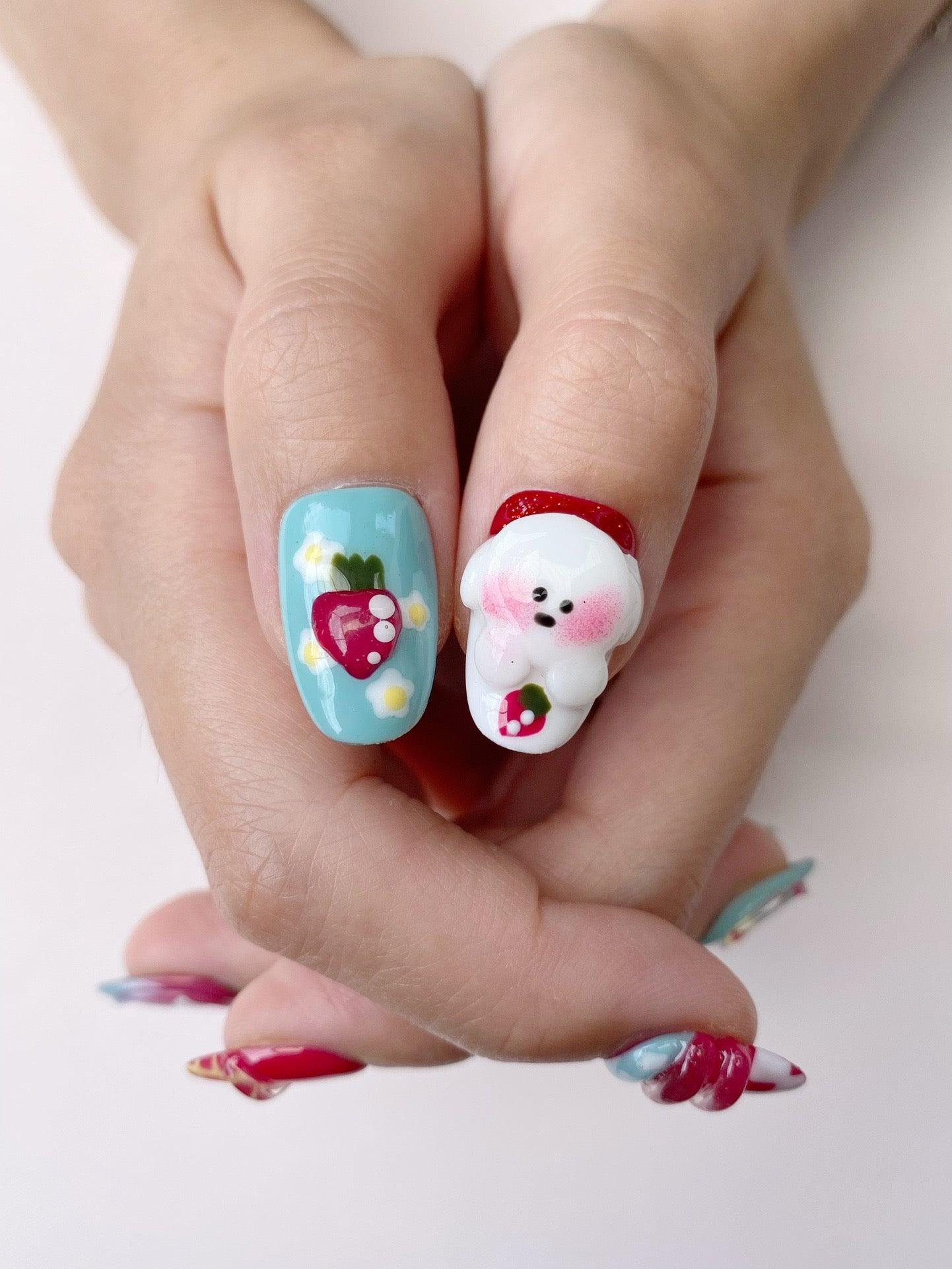 Playful Hues - GO2NAIL SHORT ALMOND PressOnNails