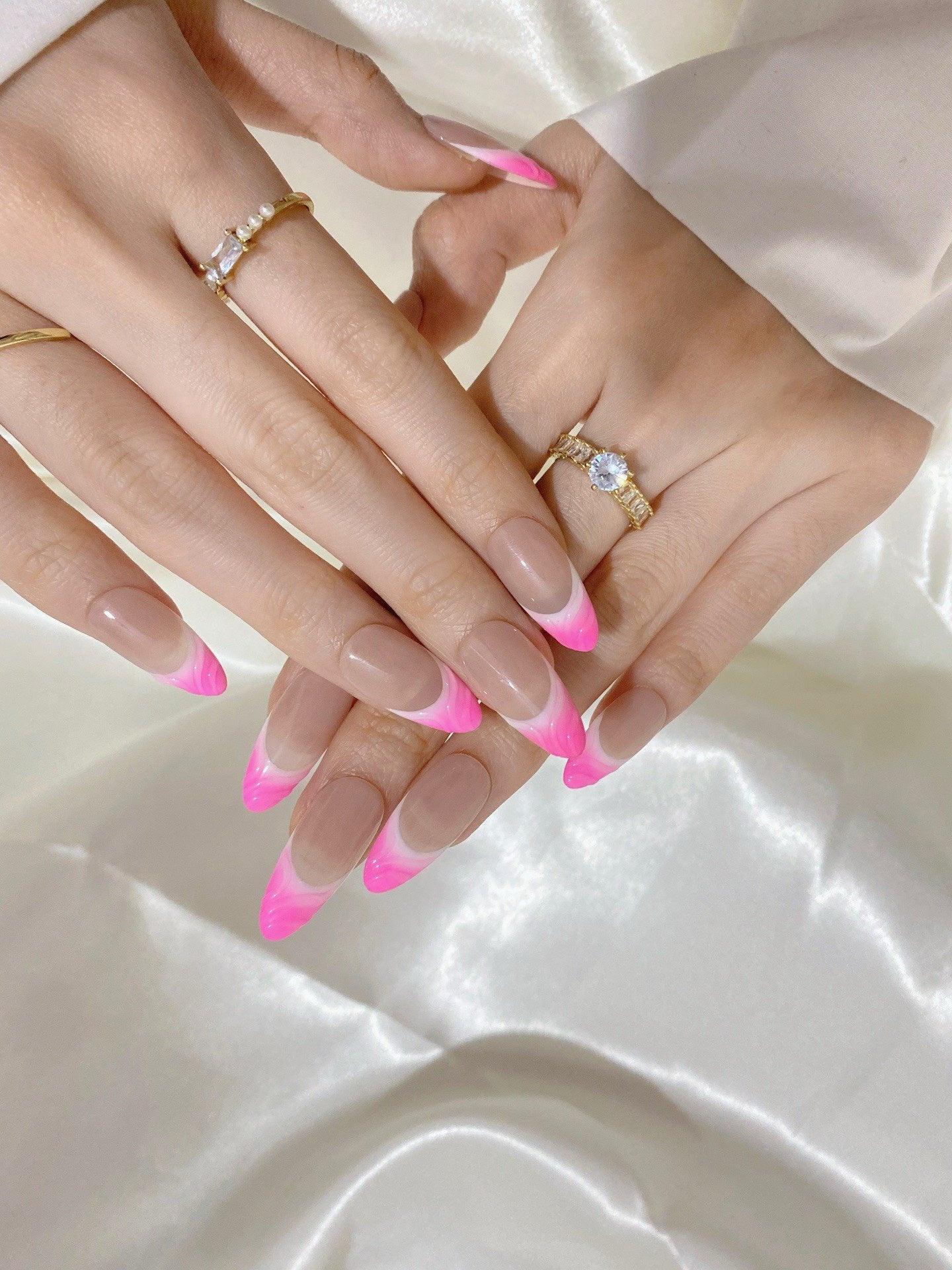 RoseMorningDew - GO2NAIL MEDIUM ALMOND PressOnNails