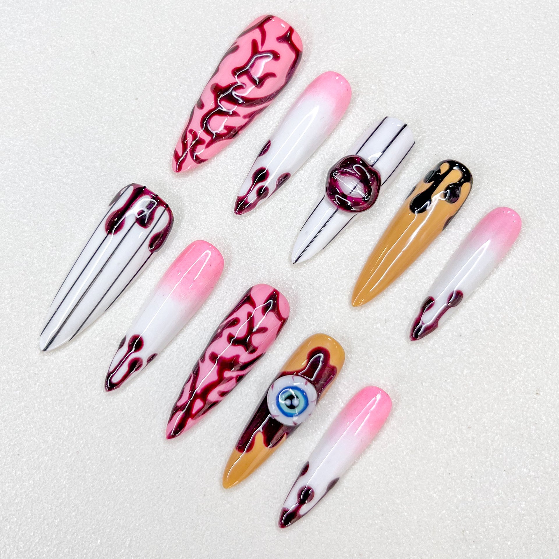Scarlet Drip - GO2NAIL LONG STILETTO PressOnNails