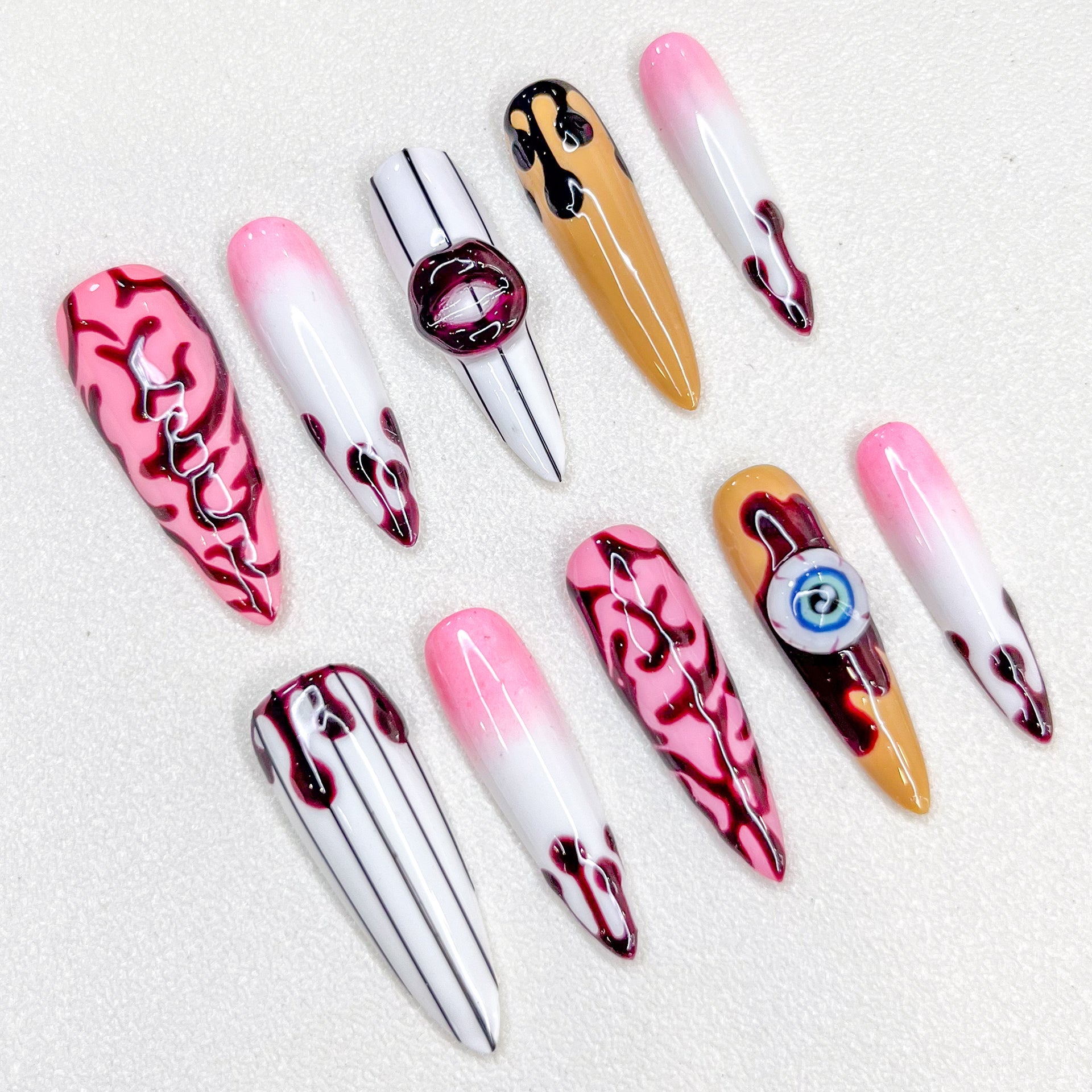 Scarlet Drip - GO2NAIL LONG STILETTO PressOnNails