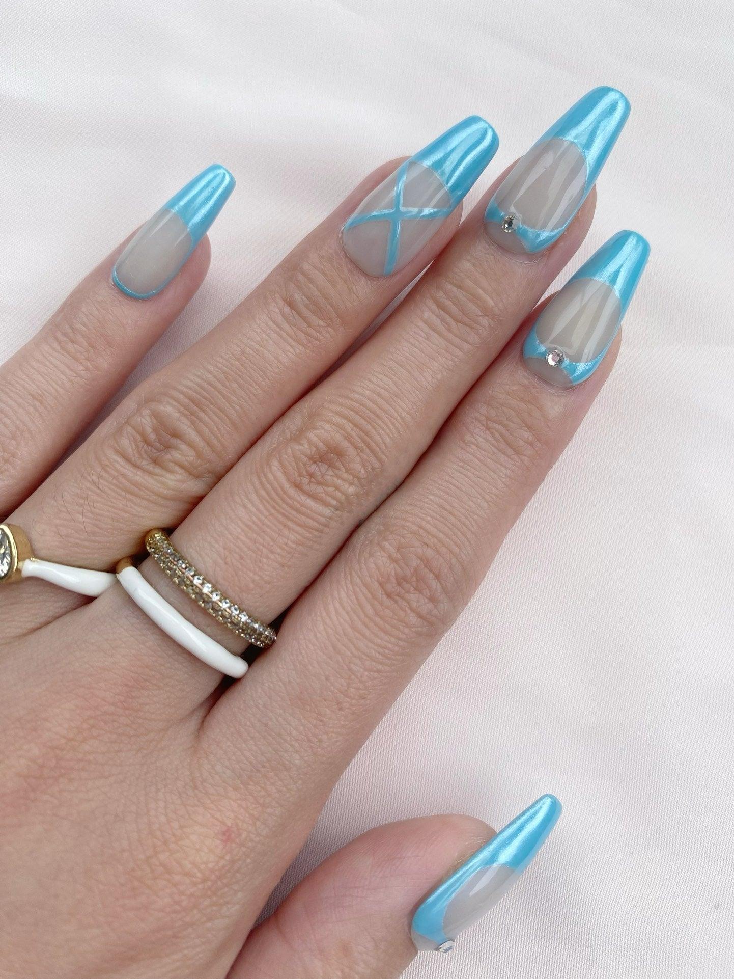Sky Dance - GO2NAIL LONG SQUARE PressOnNails
