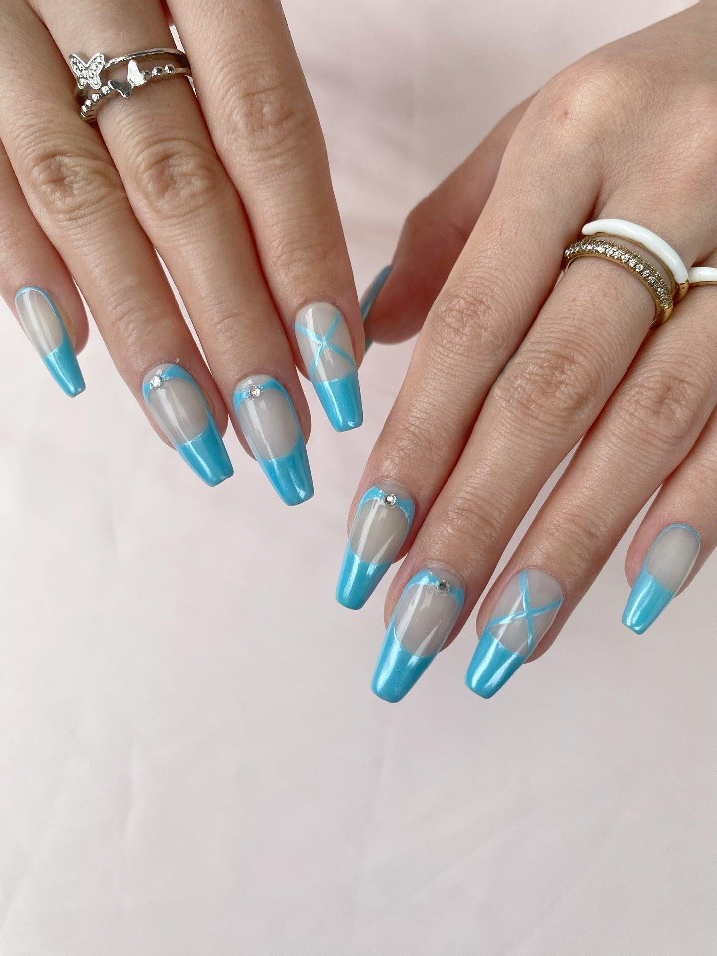Sky Dance - GO2NAIL LONG SQUARE PressOnNails