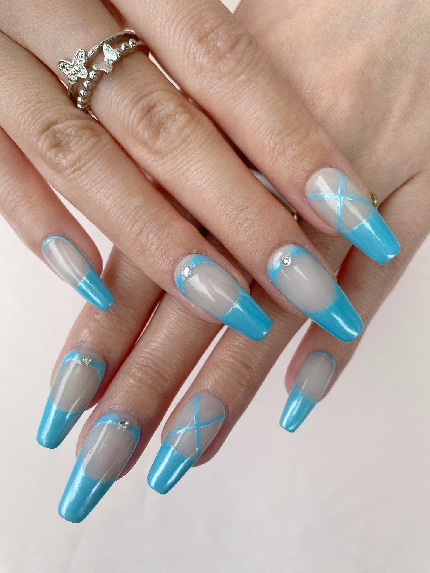 Sky Dance - GO2NAIL LONG SQUARE PressOnNails