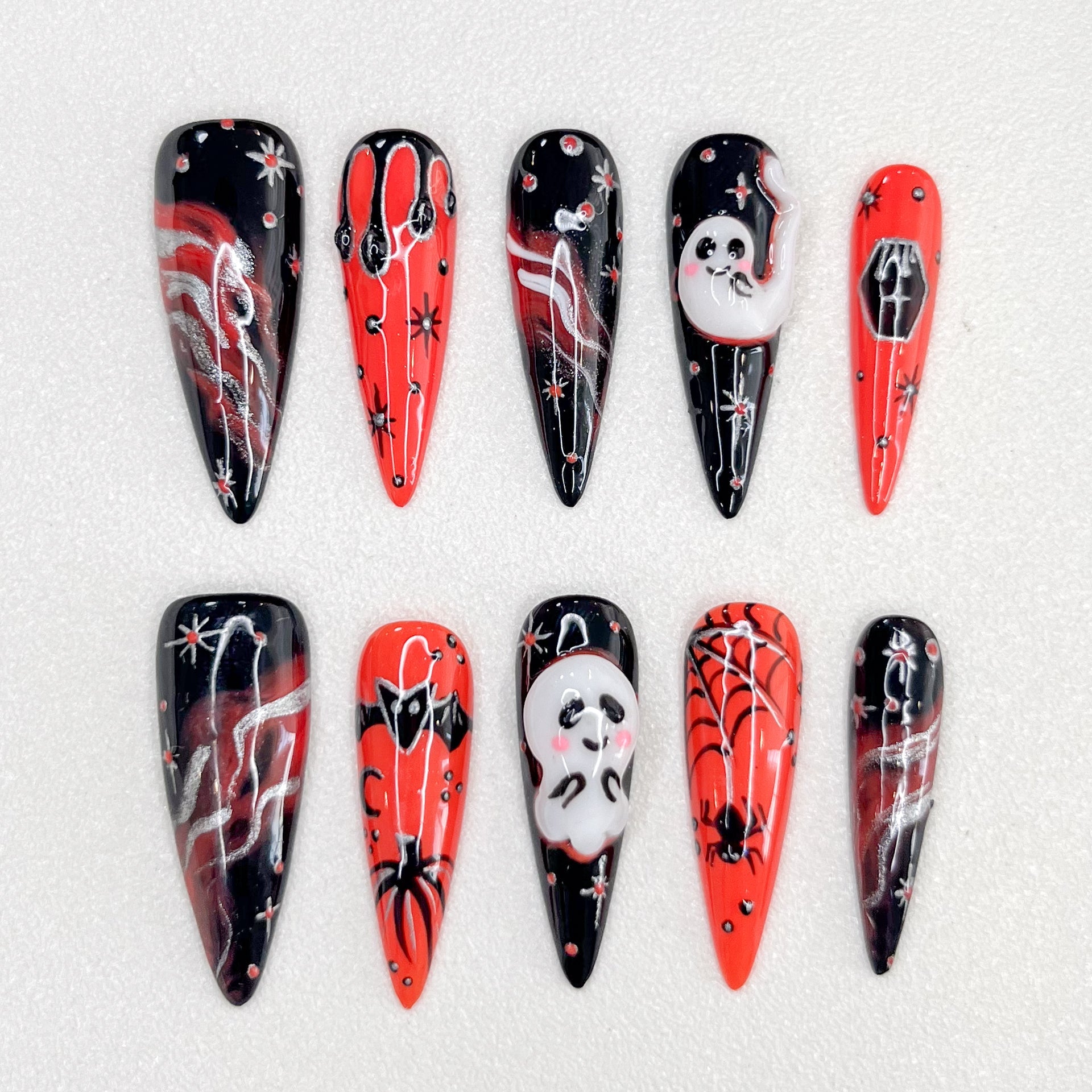 Spooky Night - GO2NAIL LONG STILETTO PressOnNails