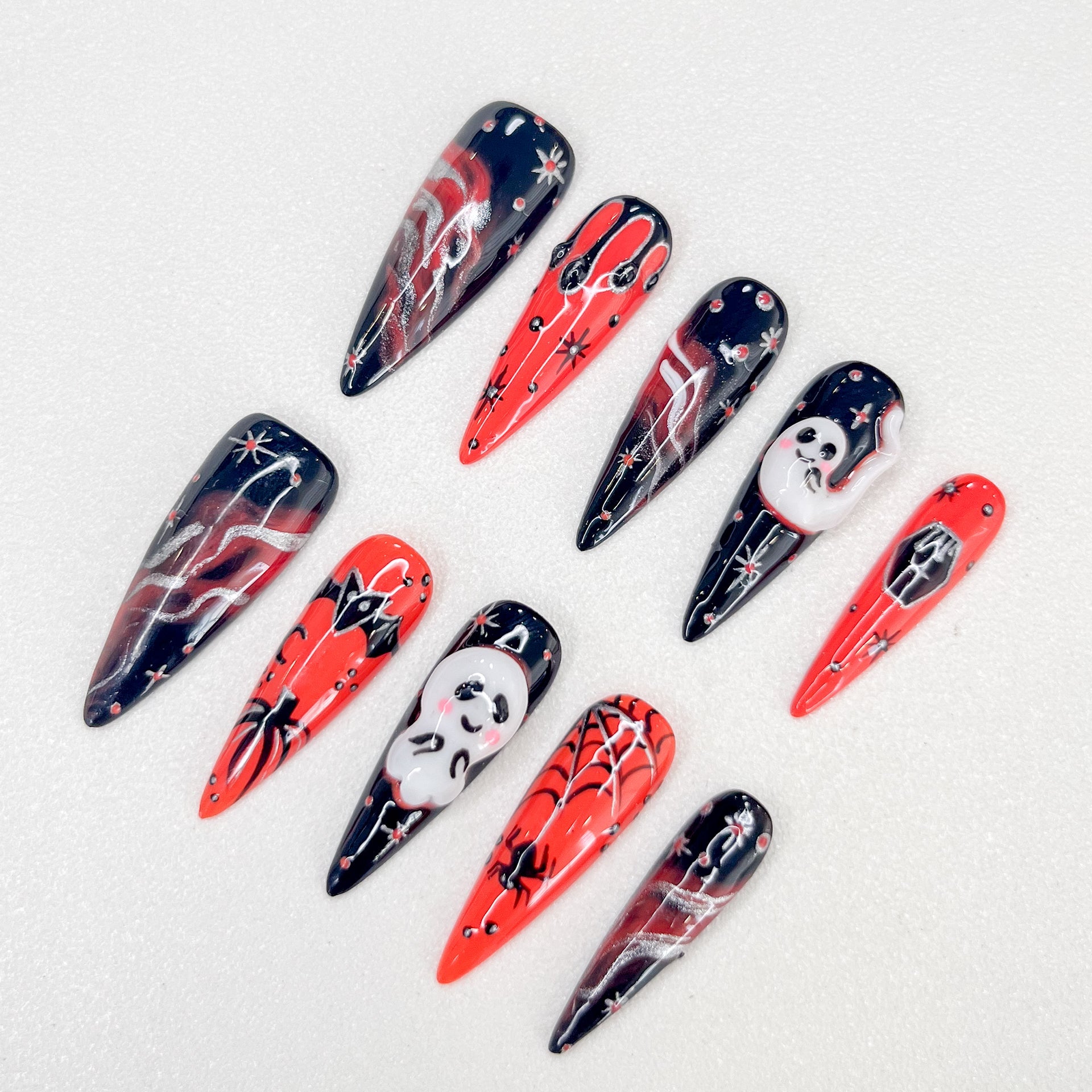 Spooky Night - GO2NAIL LONG STILETTO PressOnNails