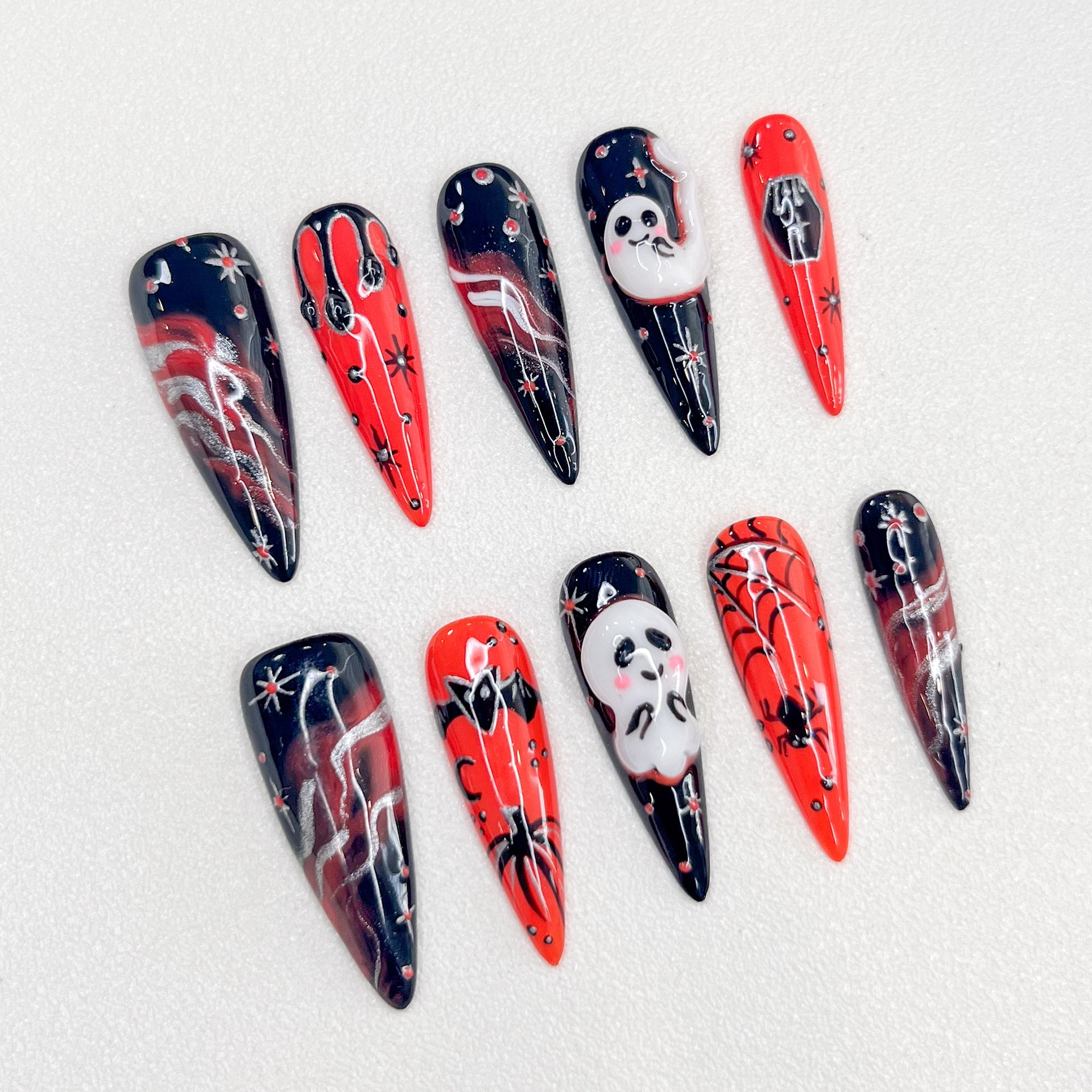 Spooky Night - GO2NAIL LONG STILETTO PressOnNails