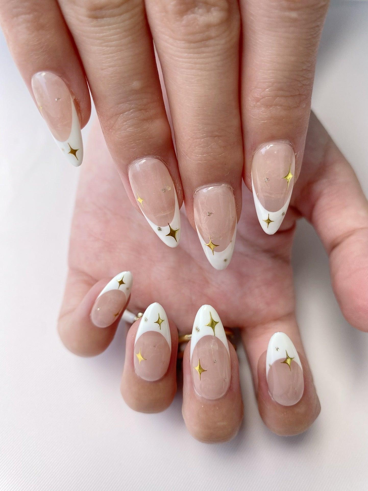 Starlit Grace - GO2NAIL MEDIUM ALMOND PressOnNails