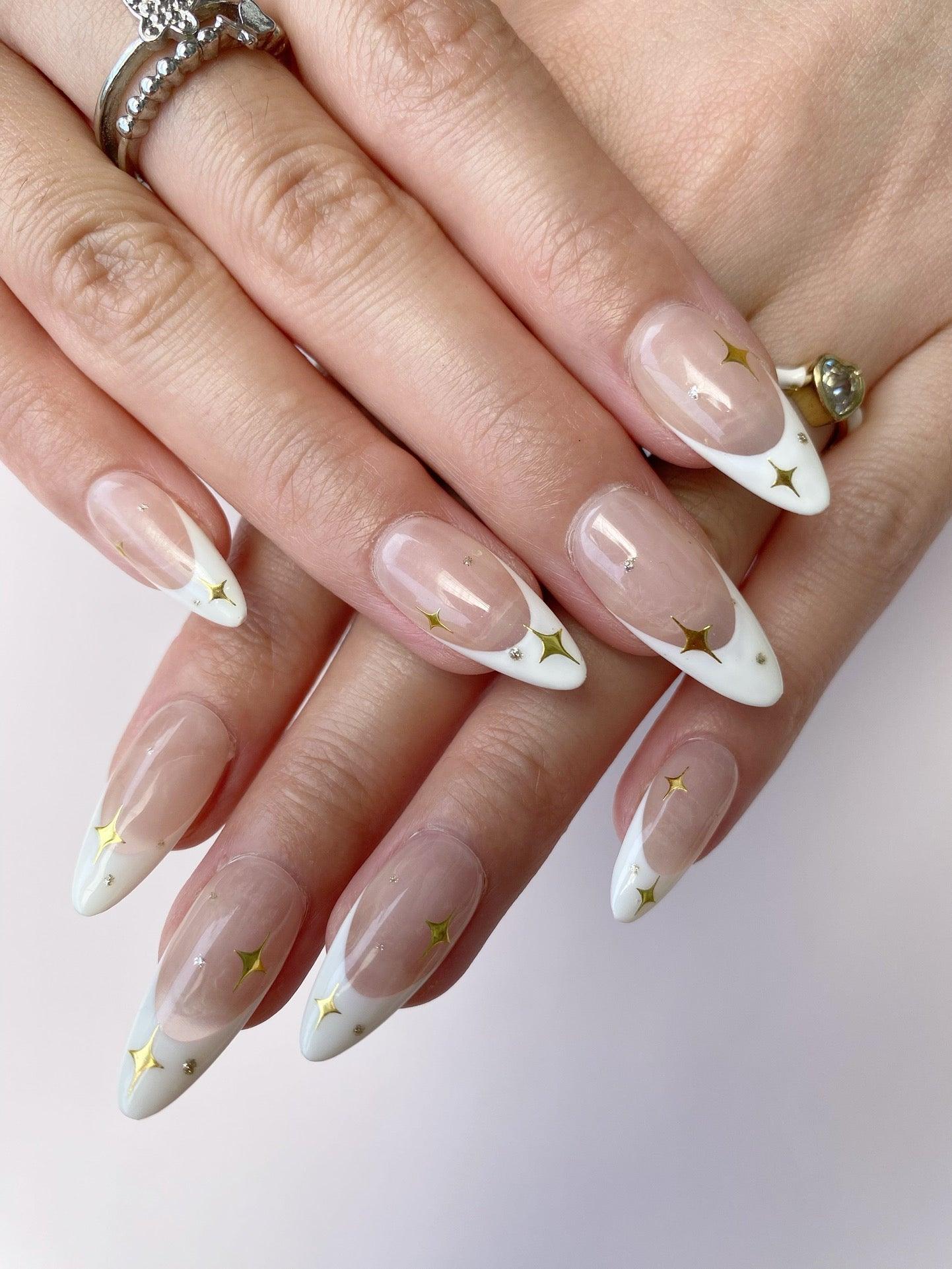 Starlit Grace - GO2NAIL MEDIUM ALMOND PressOnNails