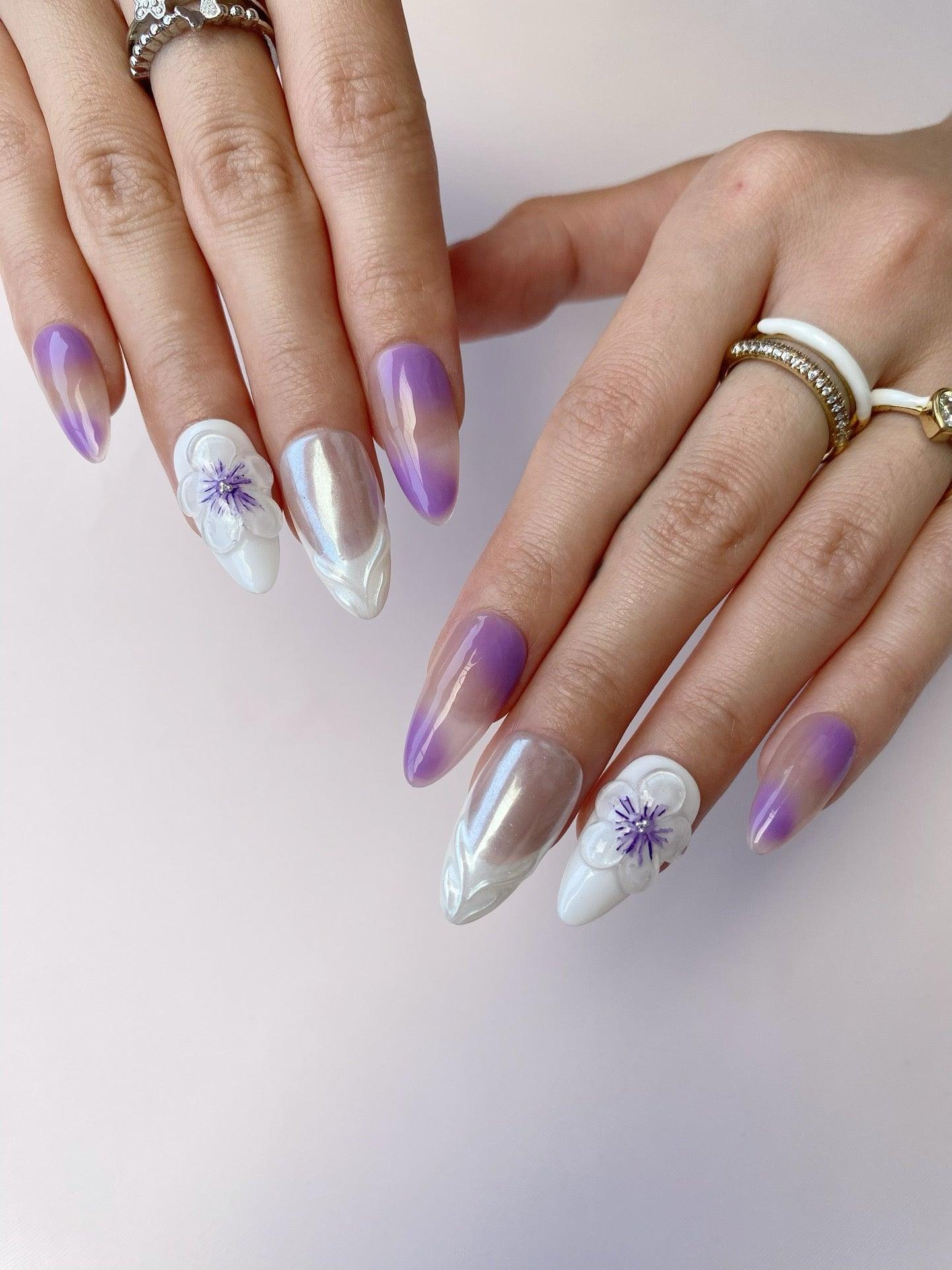 Violet Dream - GO2NAIL MEDIUM ALMOND PressOnNails