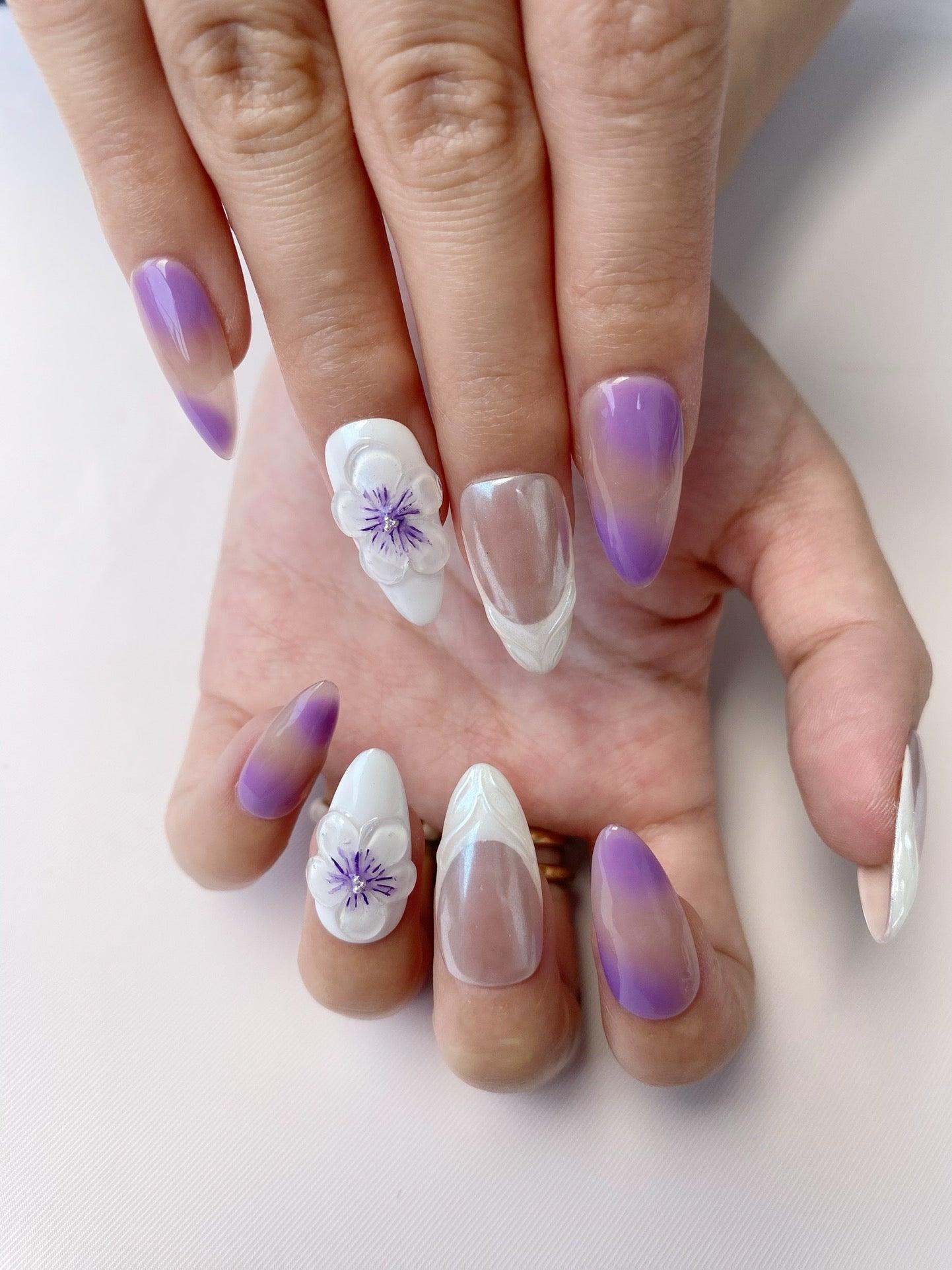 Violet Dream - GO2NAIL MEDIUM ALMOND PressOnNails