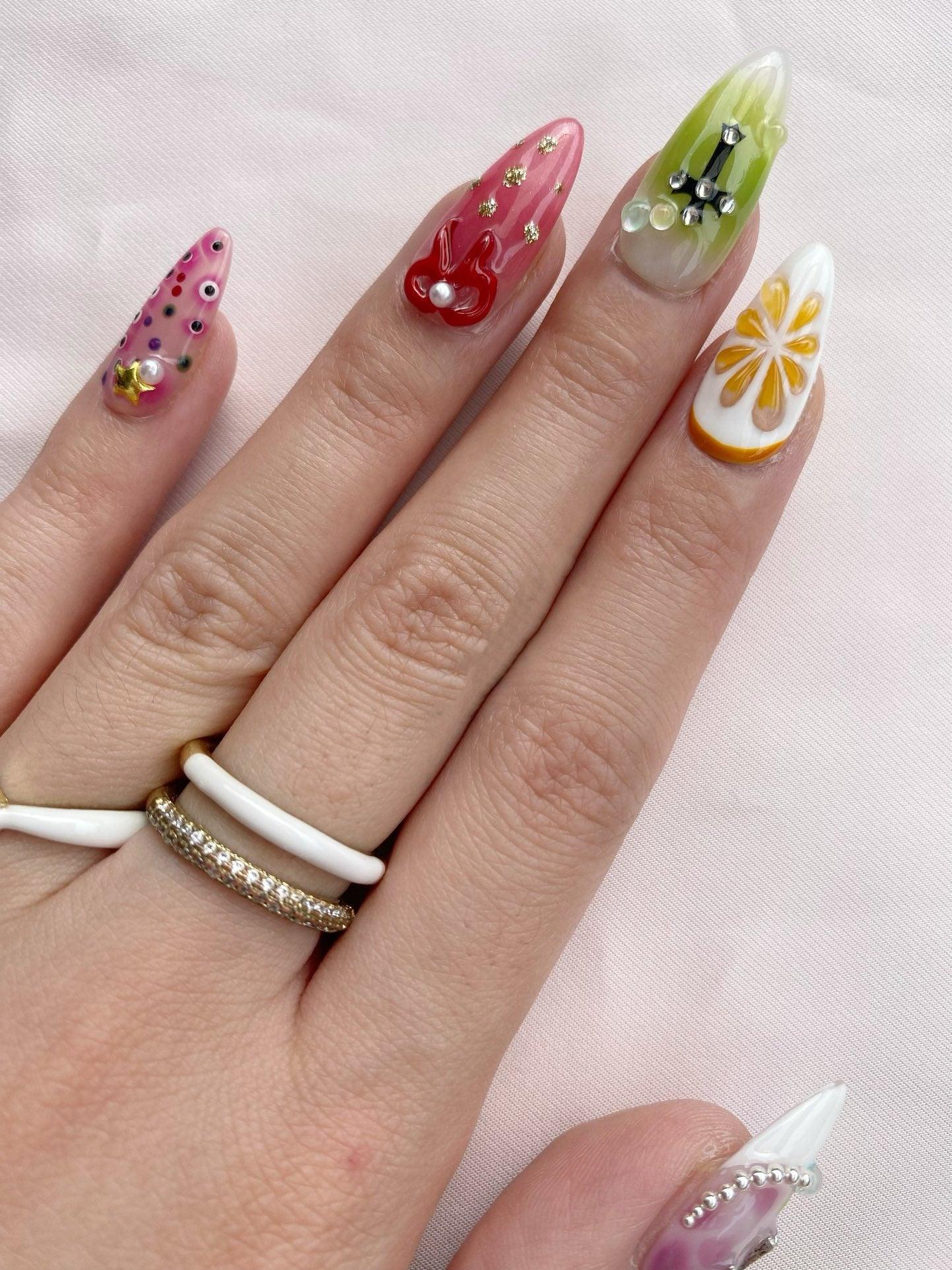 Vivid Wonderland - GO2NAIL MEDIUM ALMOND PressOnNails