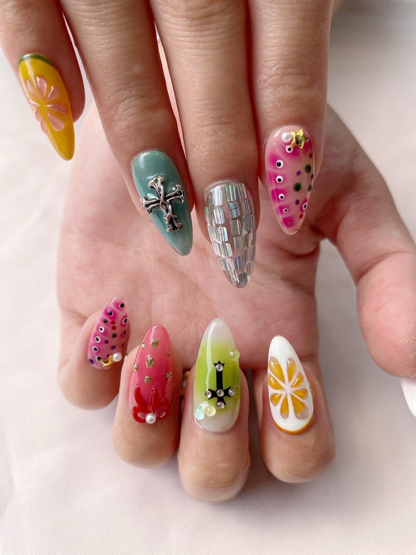Vivid Wonderland - GO2NAIL MEDIUM ALMOND PressOnNails